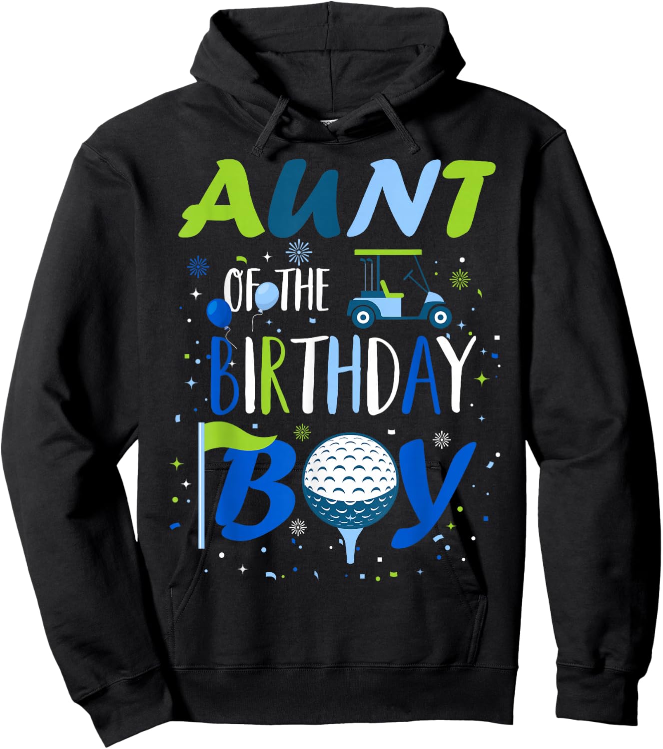 Aunt of The Birthday Boy Hole in One Golf Sport Matching Hoodie - Hoodie | Black