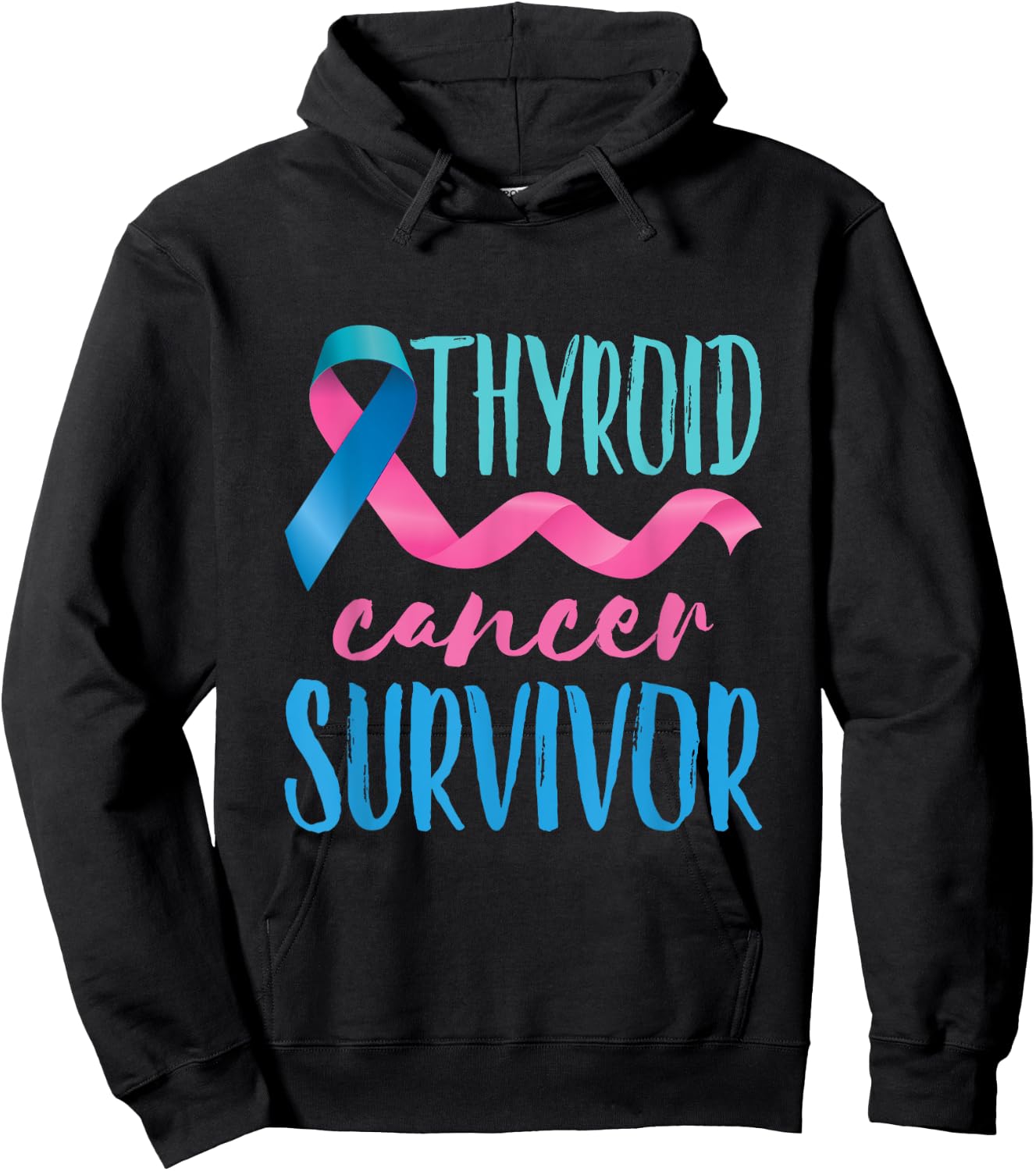 Thyroid Cancer Survivor Awareness Products Ribbon Hoodie - Hoodie | Black