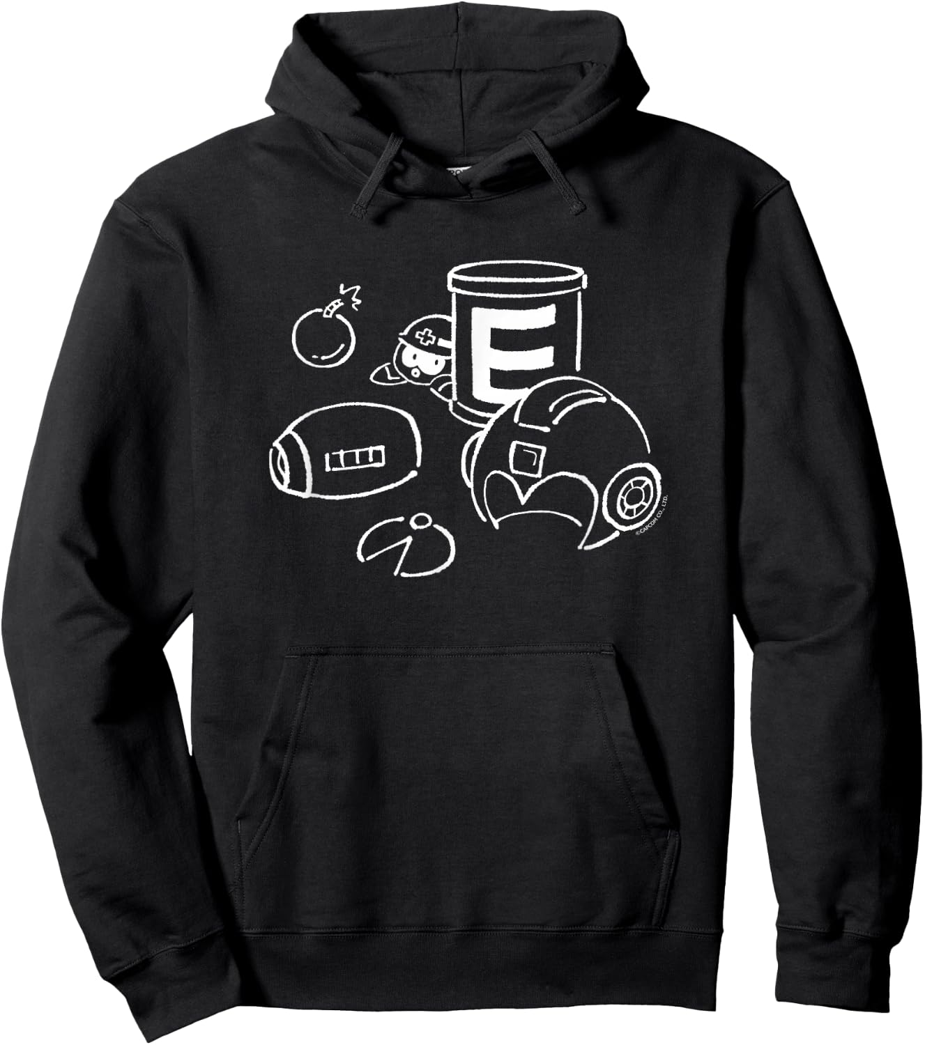 MEGA MAN Line Art (A) Hoodie - Hoodie | Black