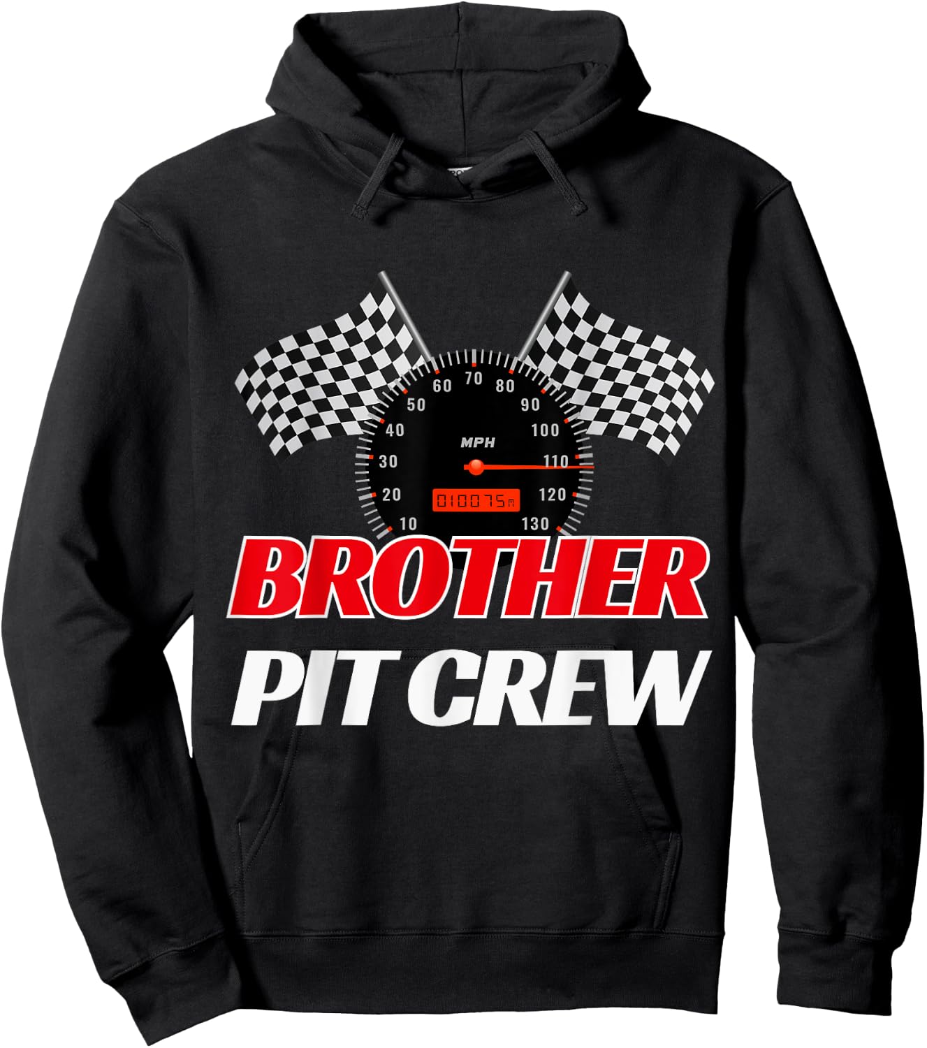Brother Pit Crew Race Car Birthday Party Racing Hoodie - Hoodie | Black