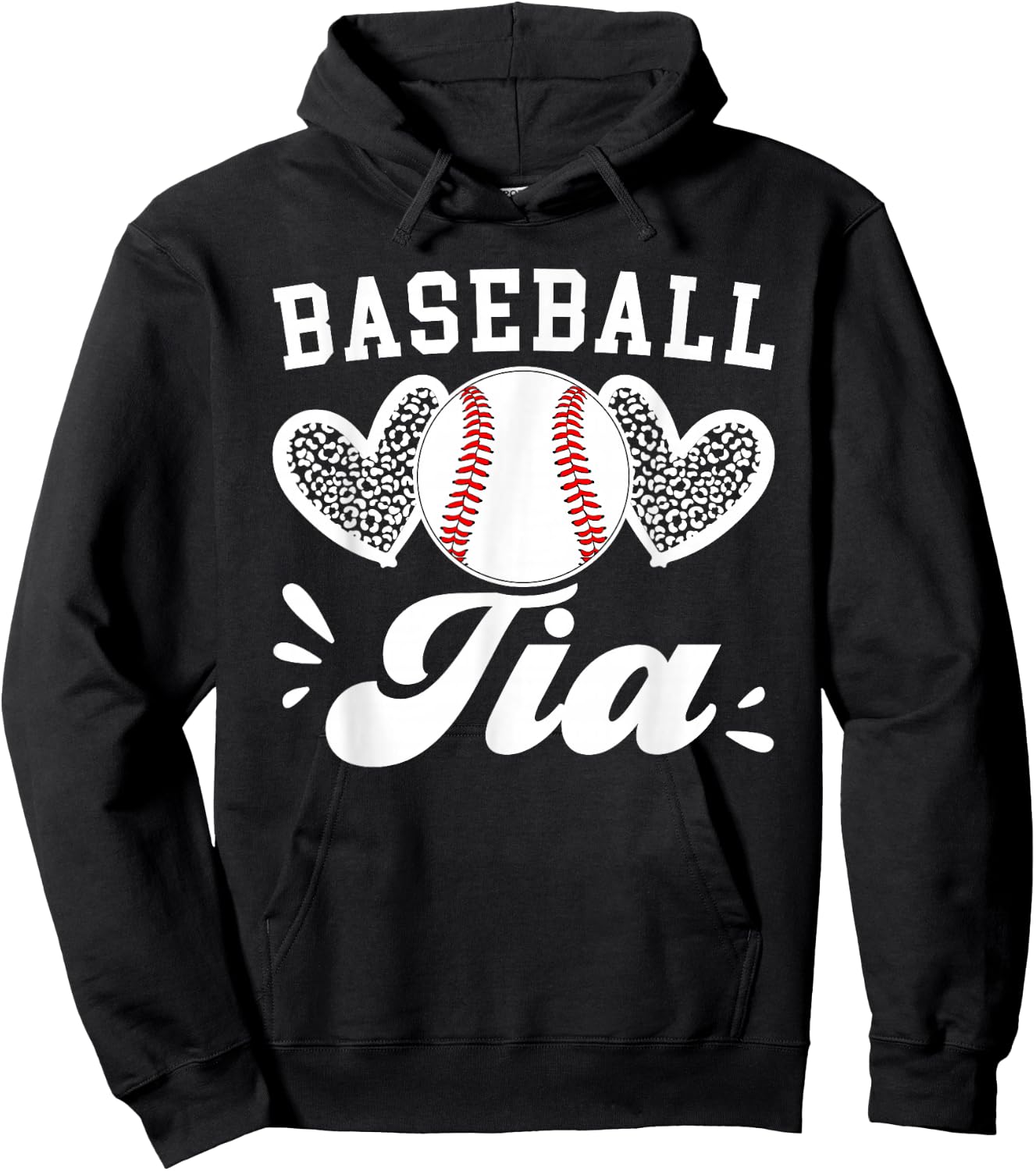 Baseball Tia Hearts Aunt Tia Of A Baseball Player Tia Hoodie - Hoodie | Black