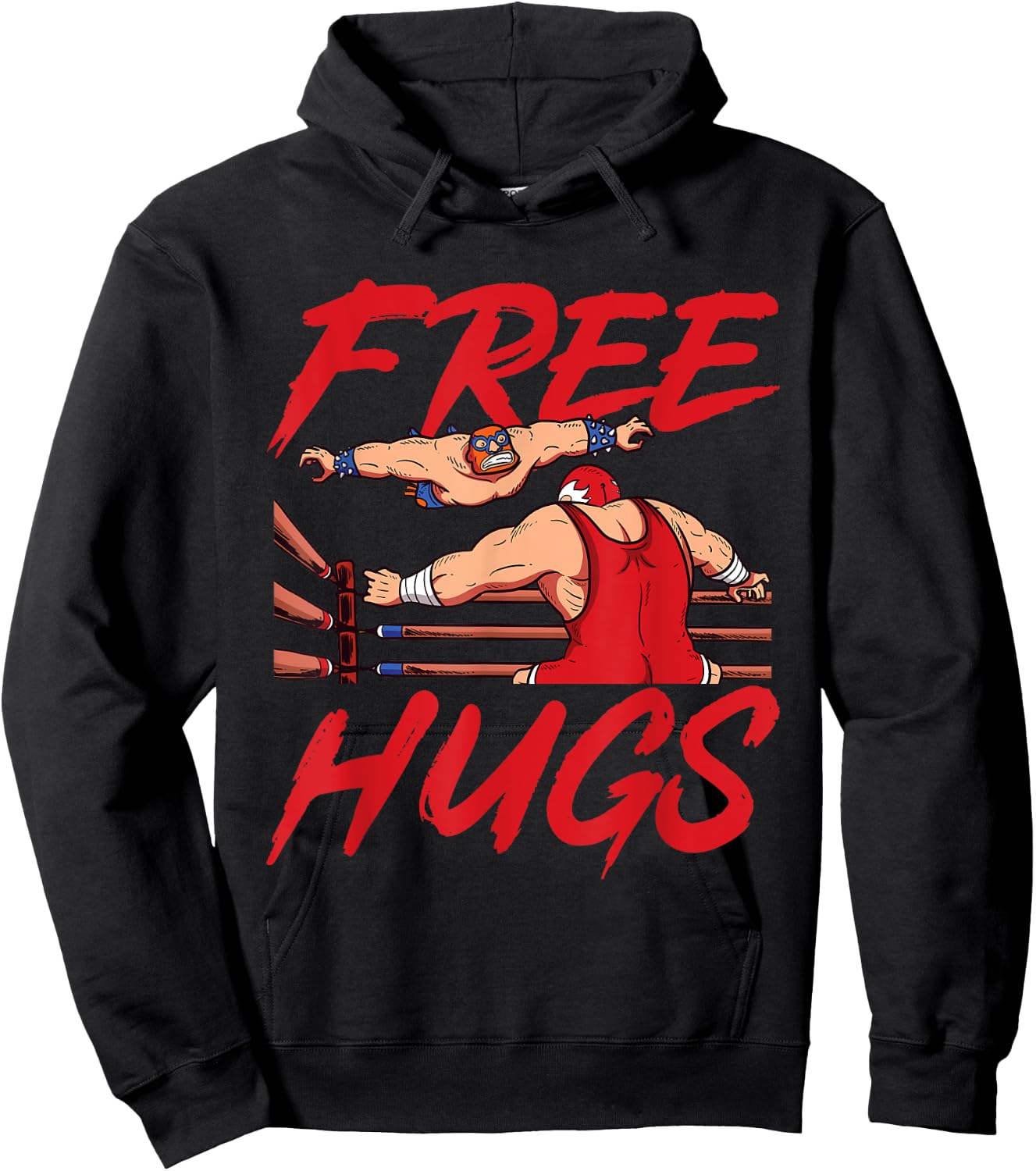 Wrestling Wrestler - Free Hugs Hoodie - Hoodie | Black