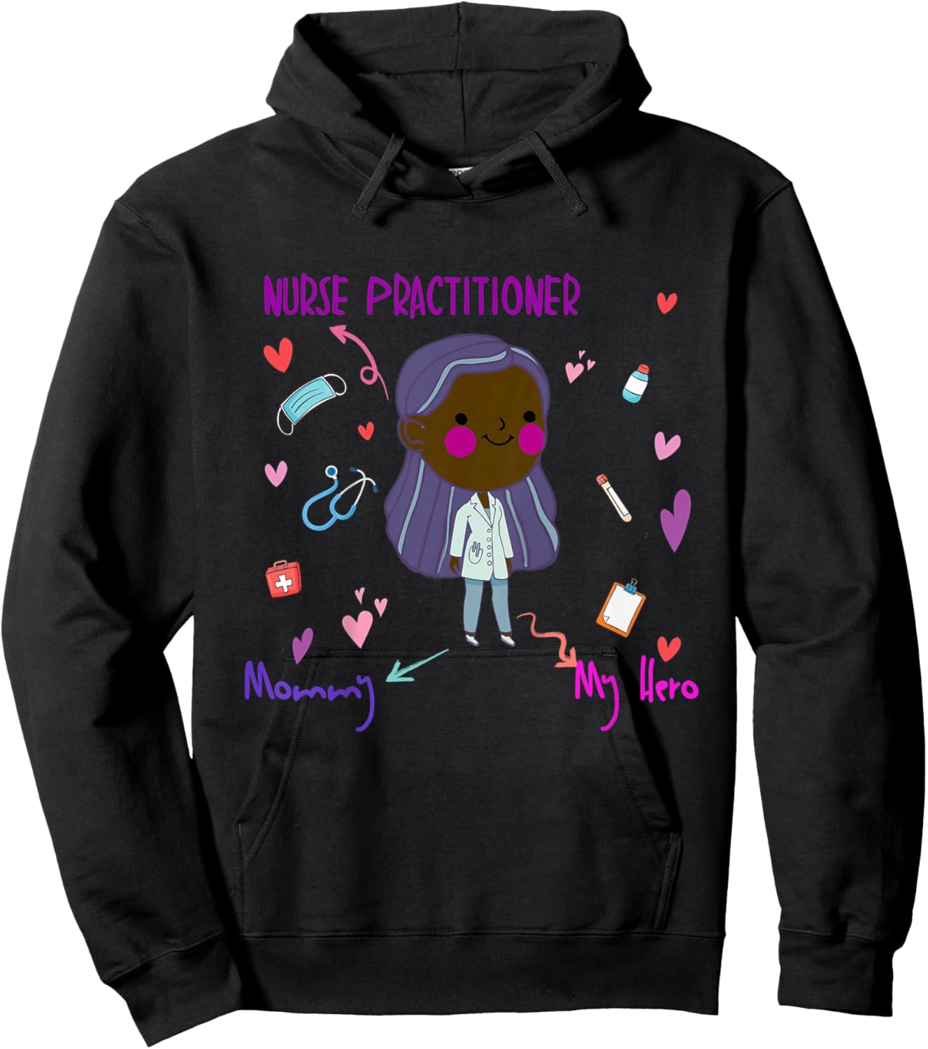 Kids My Mommy is a Nurse Practitioner shirt for boys, girls, kids Hoodie - Hoodie | Black