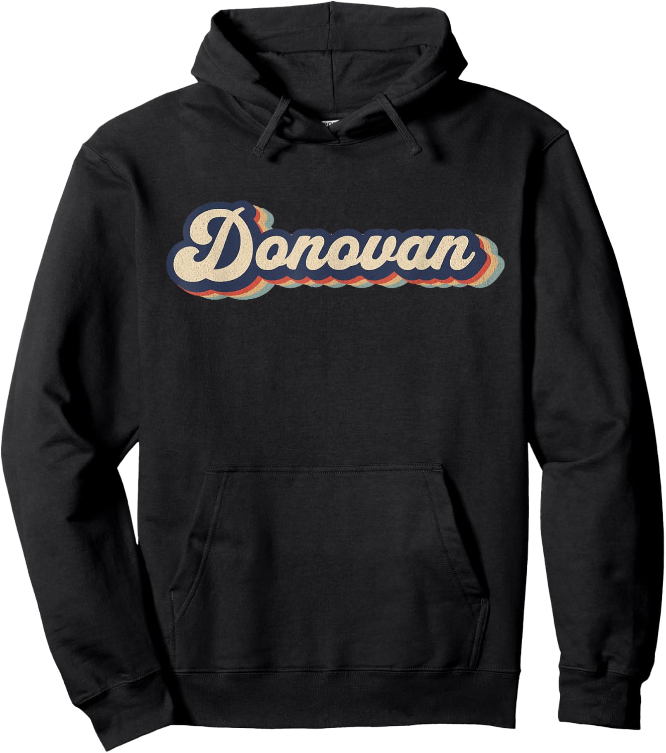Retro Vintage Donovan Name Personalized Hoodie - Hoodie | Black