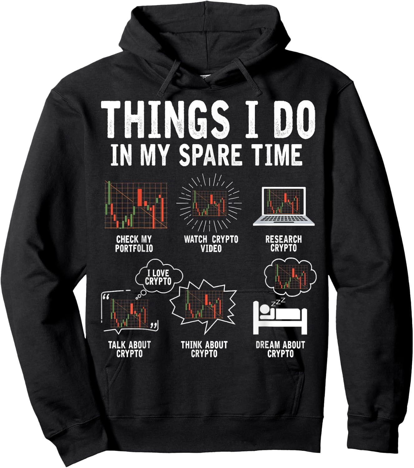 Things I Do In My Spare Time Cryptocurrency Crypto Trading Hoodie - Hoodie | Black