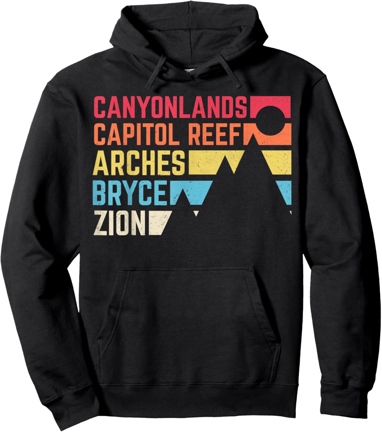 Utahs Five National Parks Souvenir - NPS Moab Utah Mighty 5 Hoodie - Hoodie | Black