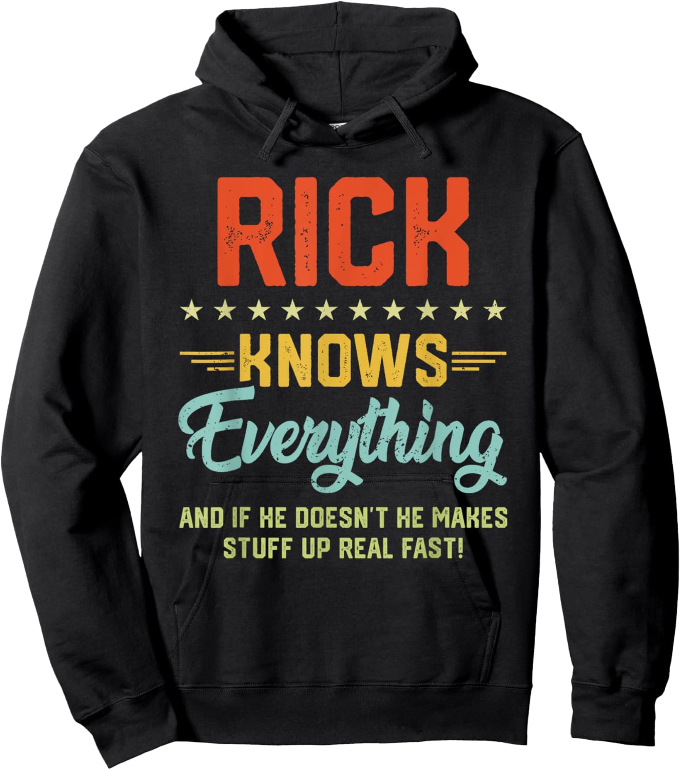 Rick Knows Everything Funny Name Personalized Jokes Hoodie - Hoodie | Black