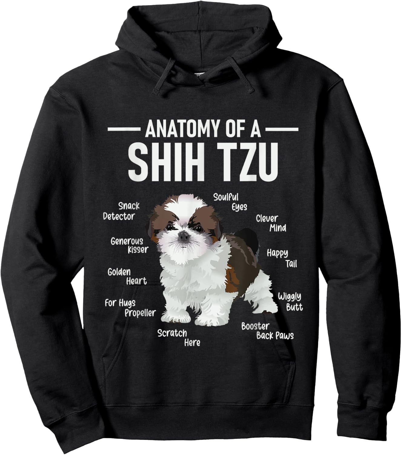 Anatomy Of Shih Tzu - Animal Dog Breeder Canine Lover Hoodie - Hoodie | Black