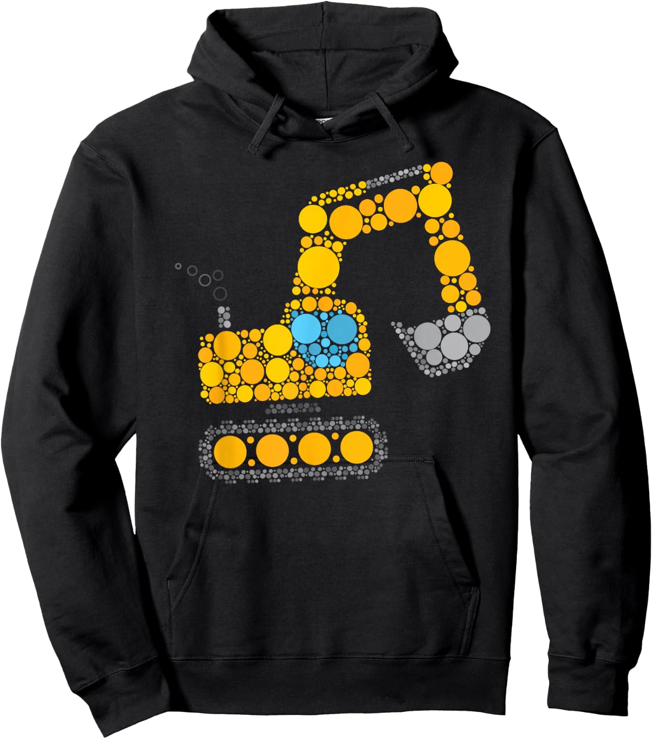 Boys Dot Day 2023 Excavator Construction Digger Polka Dot Hoodie - Hoodie | Black