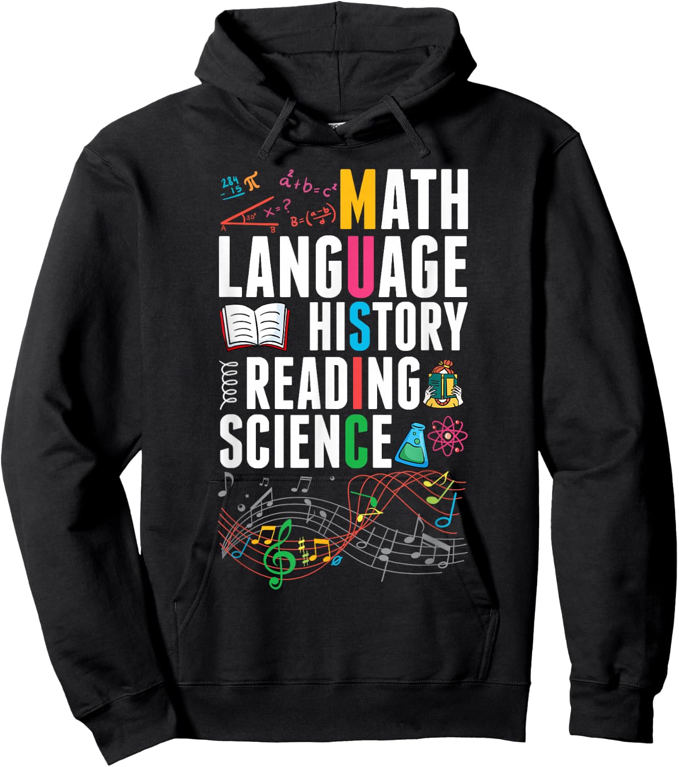 Music Teacher Music Math Language History Reading Science Hoodie - Hoodie | Black