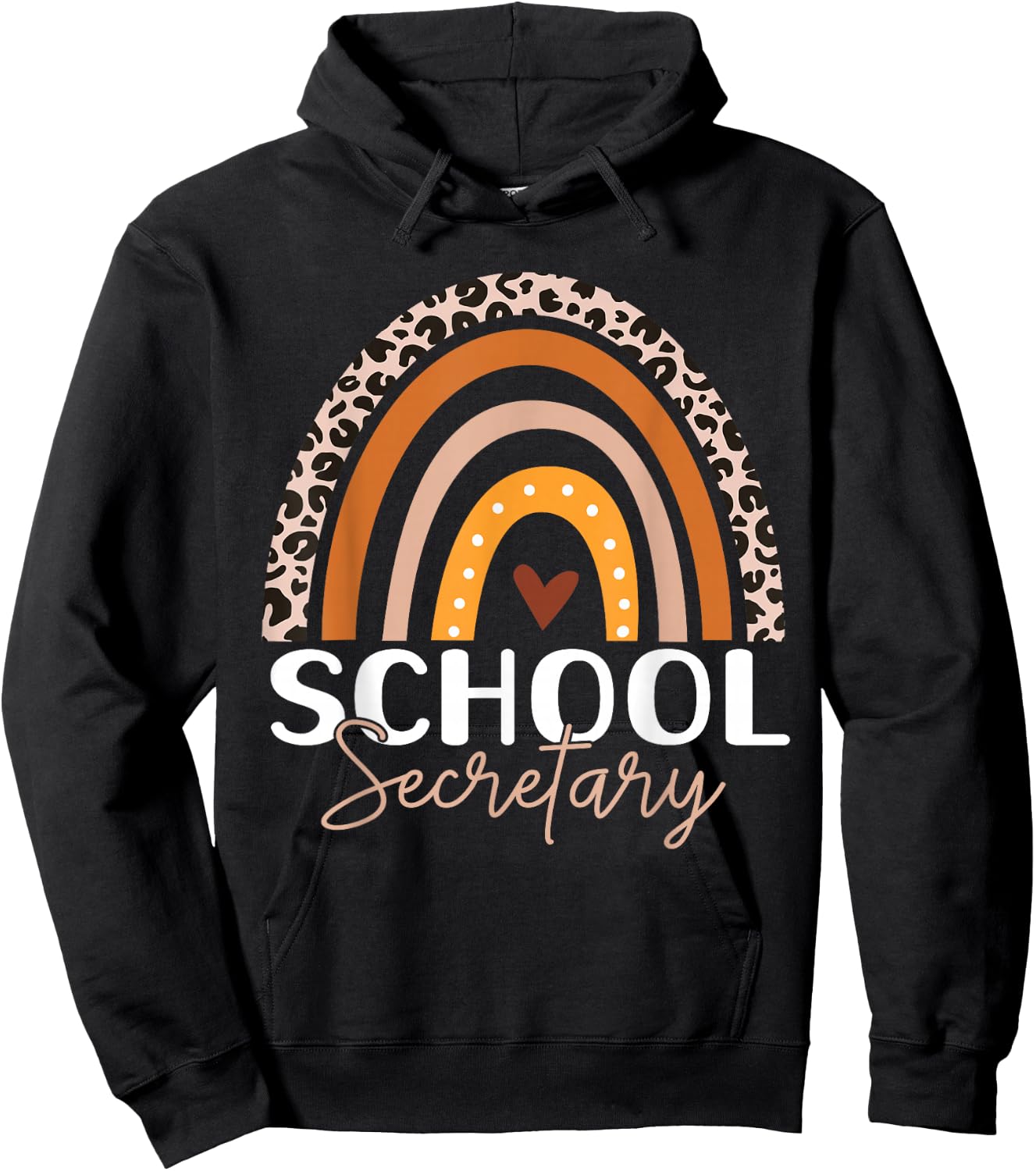 School Secretary Leopard Rainbow Cute School Secretary Hoodie - Hoodie | Black