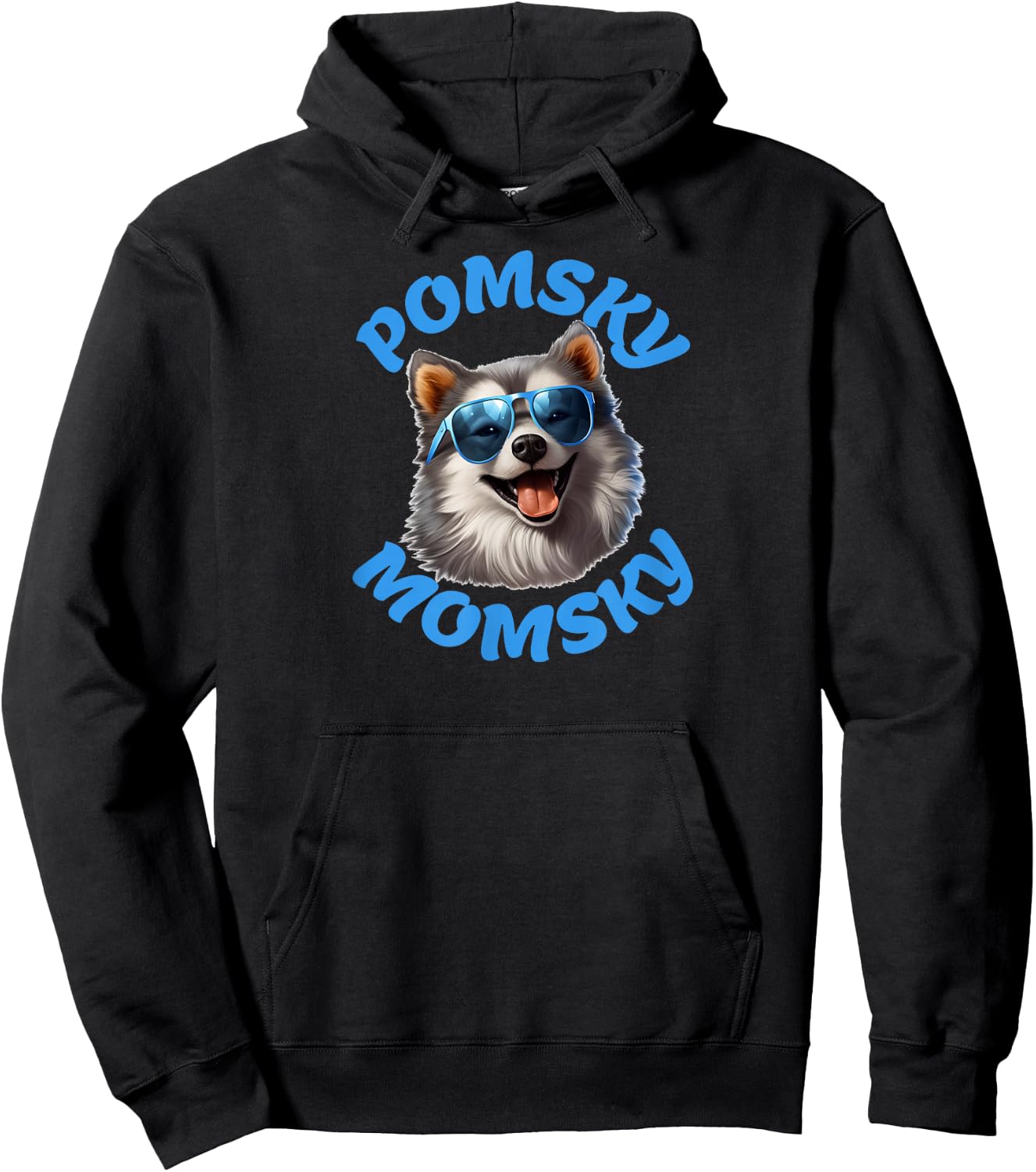 Pomsky Momsky Pomeranian Husky Lovers funny Hoodie - Hoodie | Black