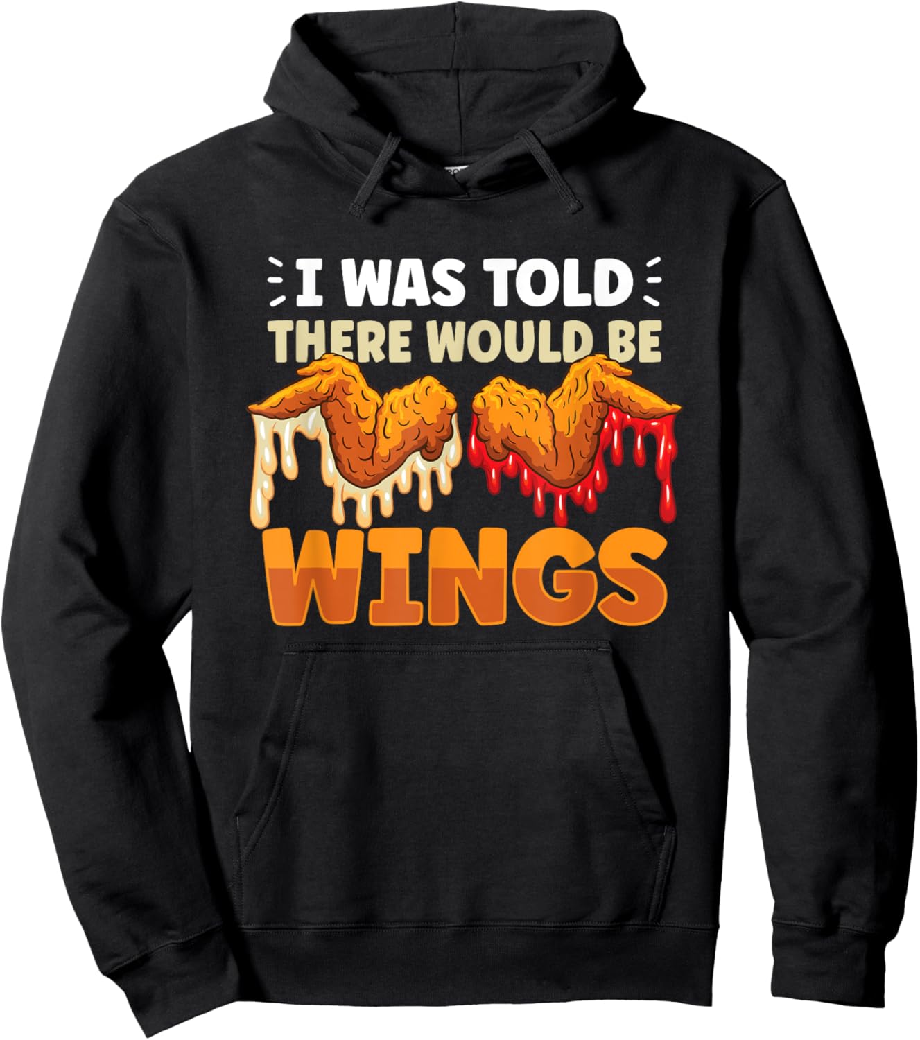 Chicken Wings Wing Hot Cooked Chicken Fast Food Hoodie - Hoodie | Black