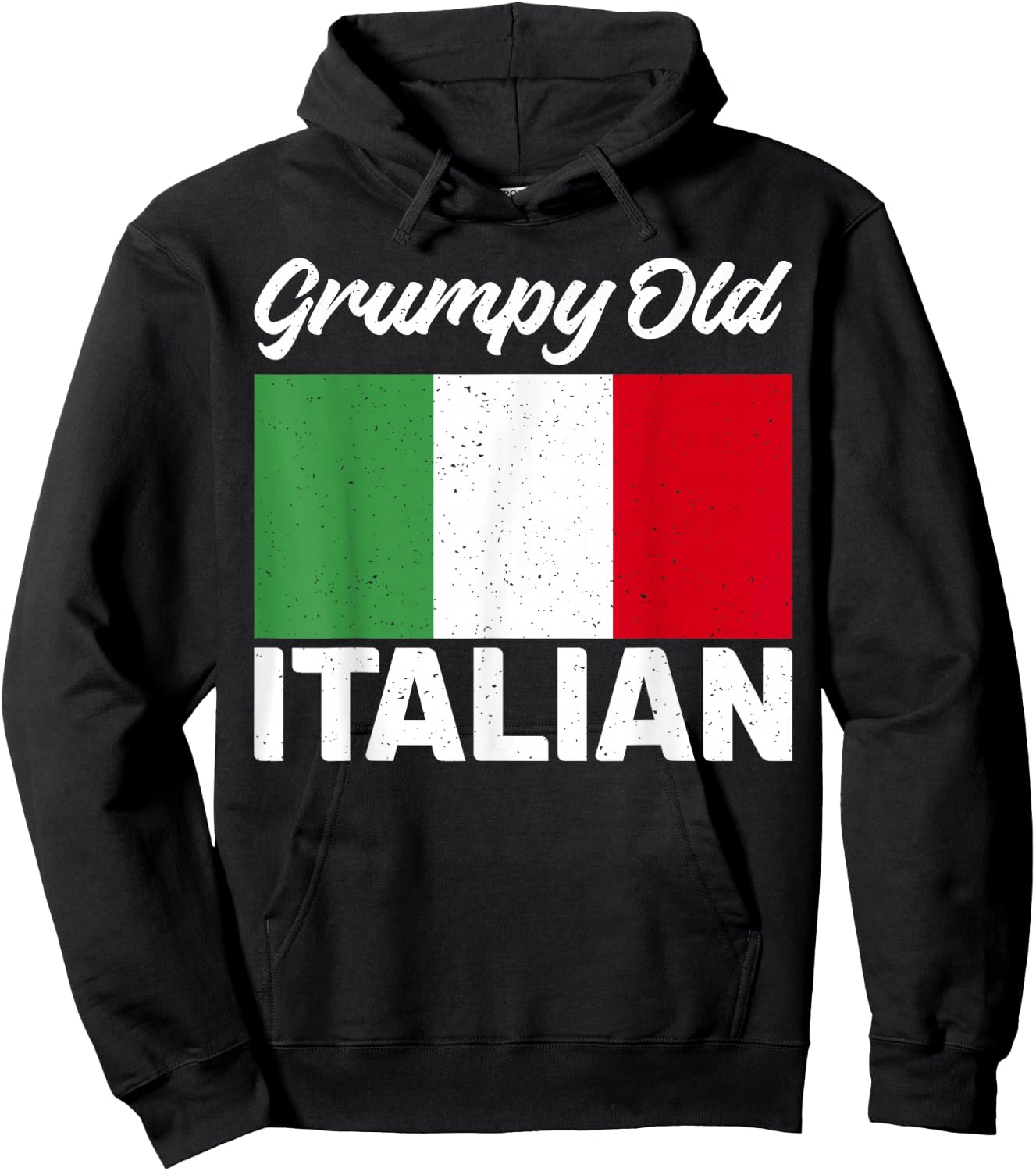 Italian Flag Grumpy old Italian Grandpa Hoodie - Hoodie | Black