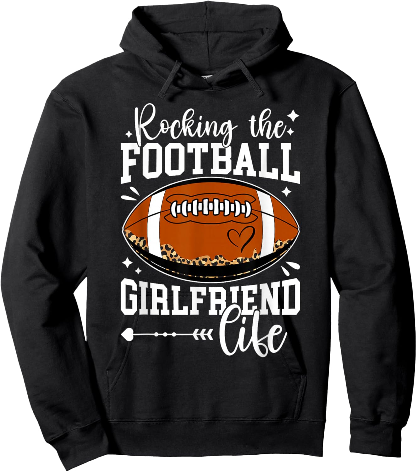 Football Girlfriend Life Girlfriend Of A Football Player Hoodie - Hoodie | Black