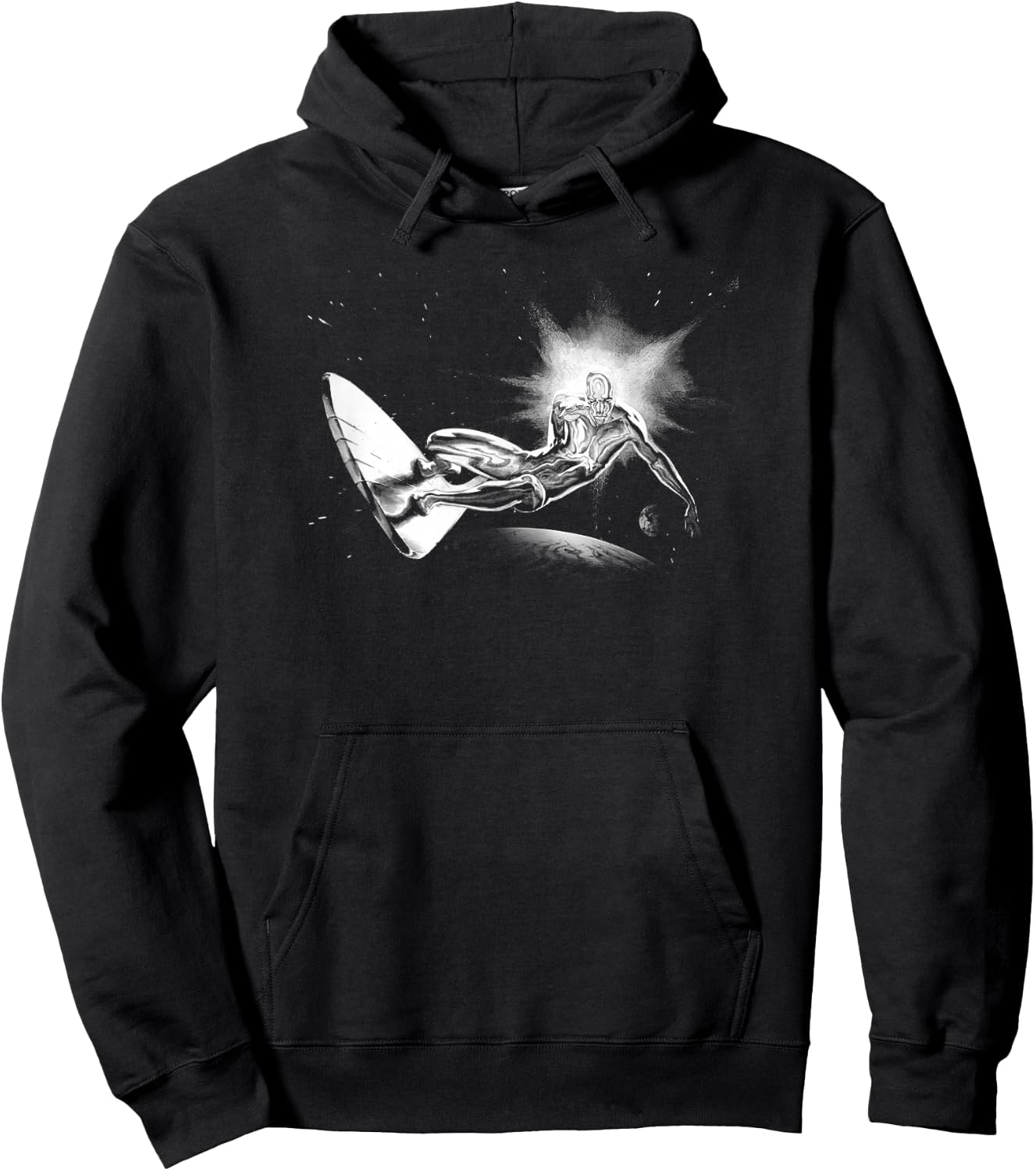 Marvel Fantastic Four Silver Surfer Galactic Cosmic Logo Hoodie - Hoodie | Black
