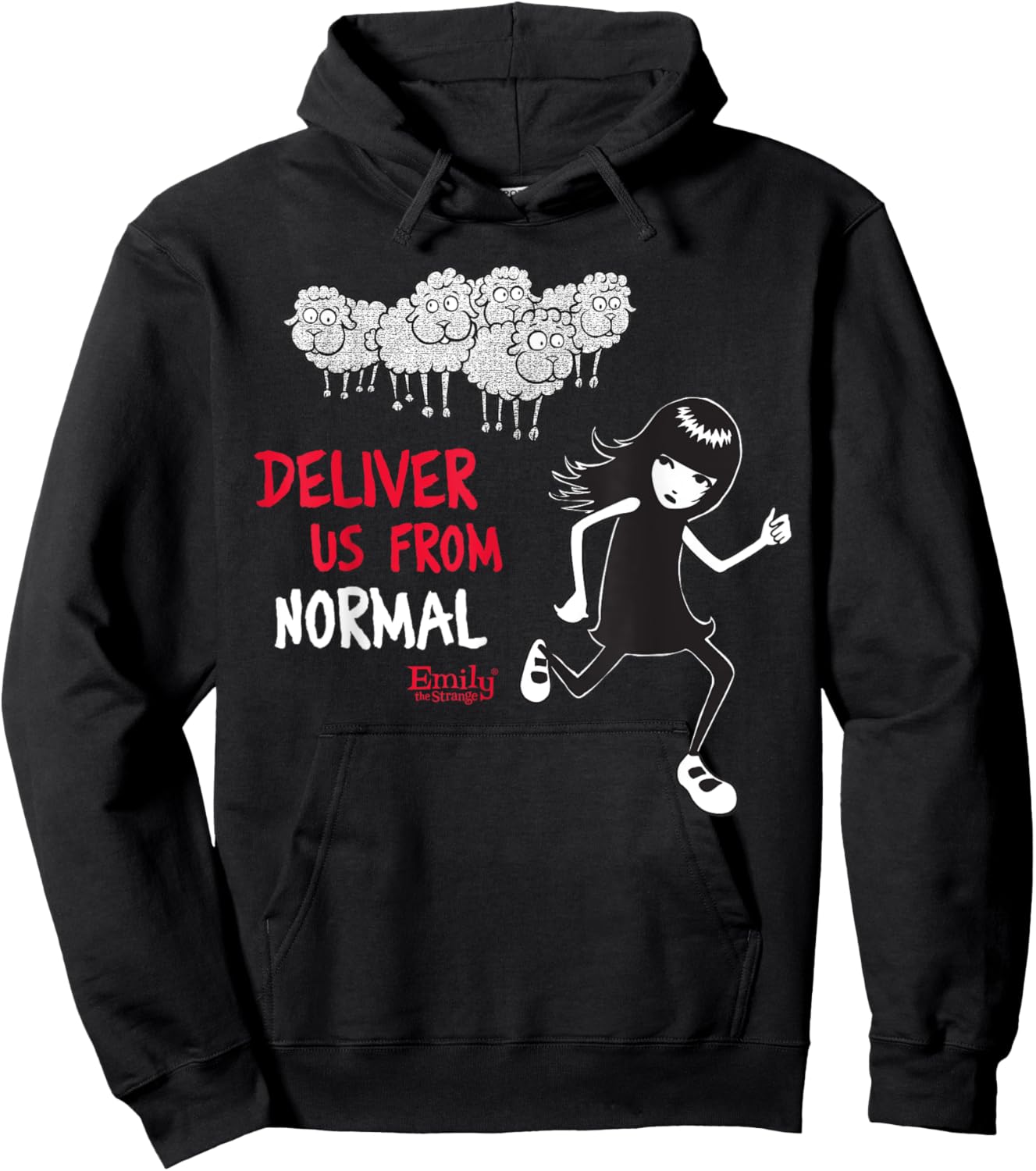 Emily The Strange Deliver Us From Normal Hoodie - Hoodie | Black
