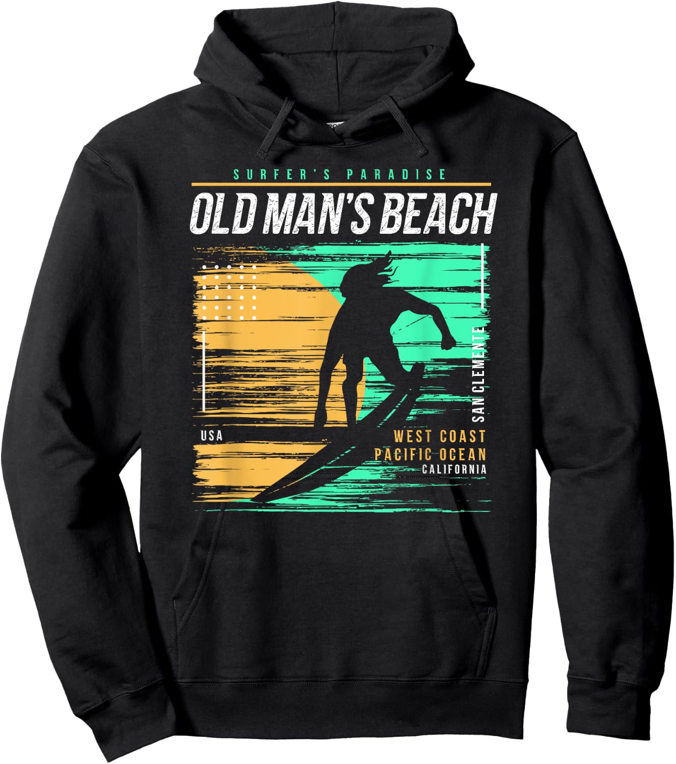 Vintage Surfing Old Mans Beach San Clemente Surfers Paradise Hoodie - Hoodie | Black