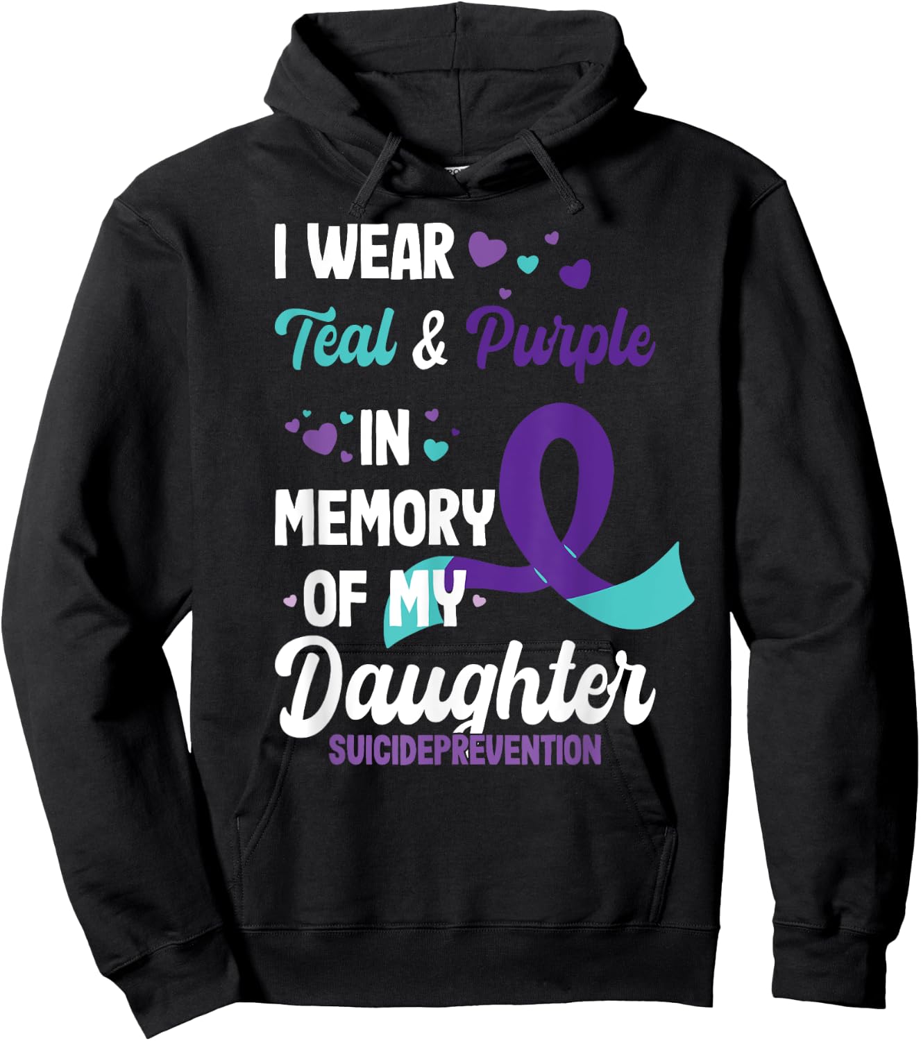 Suicide prevention awareness in memory of daughter Hoodie - Hoodie | Black