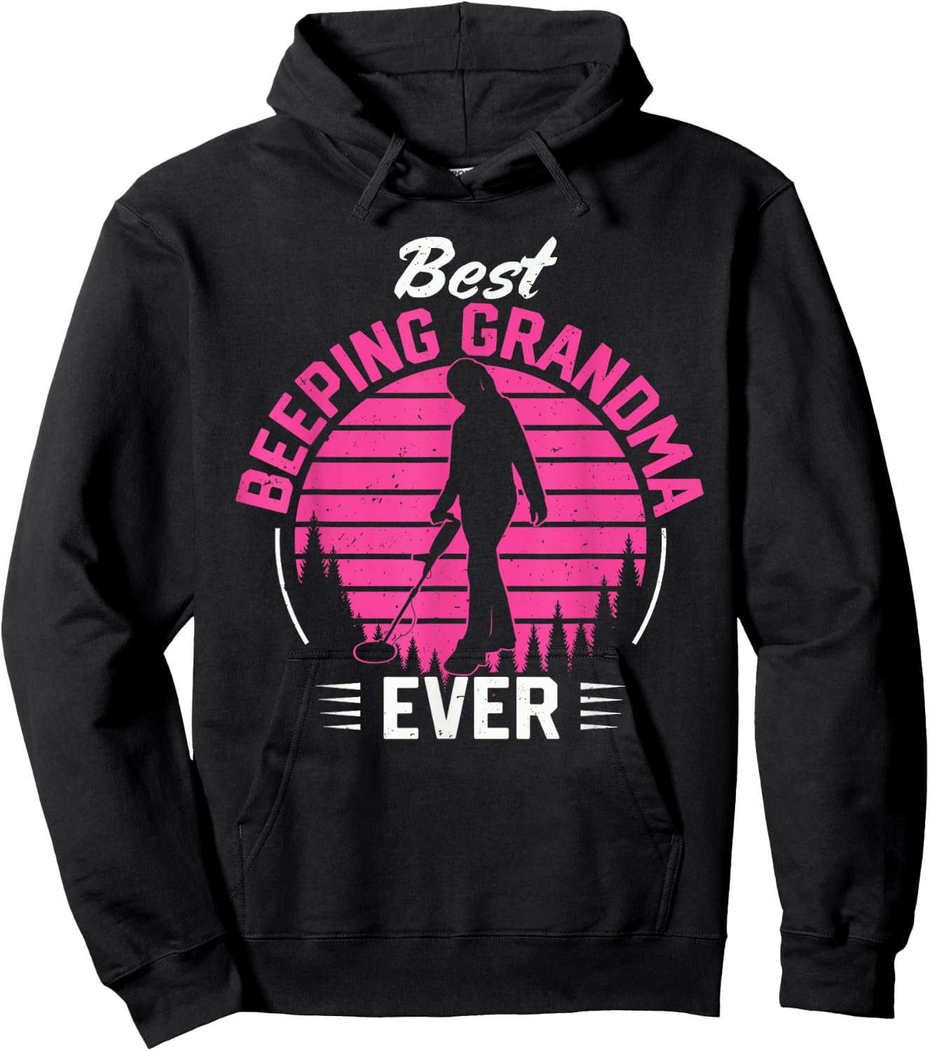 Best Beeping Grandma Metal Detecting Detectorist Women Hoodie - Hoodie | Black