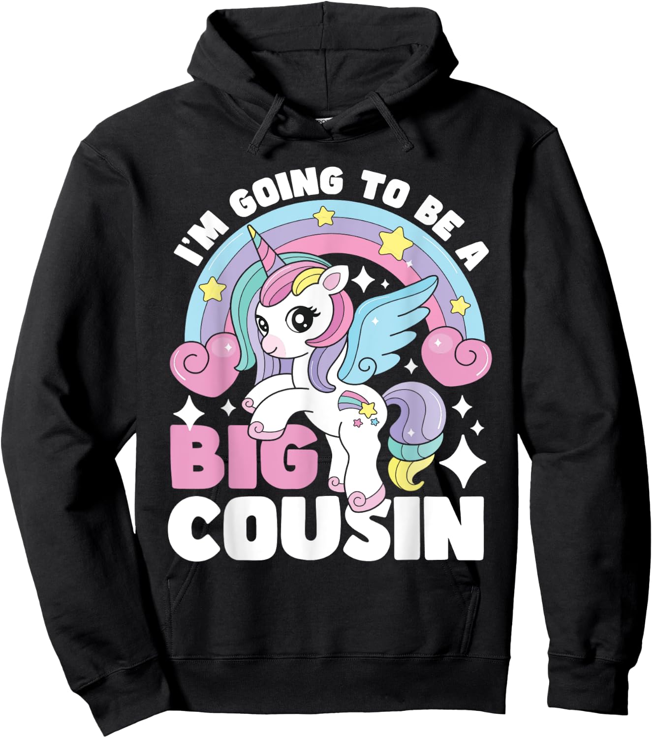 I'm Going To Be A Big Cousin - Unicorn Gender Reveal Family Hoodie - Hoodie | Black