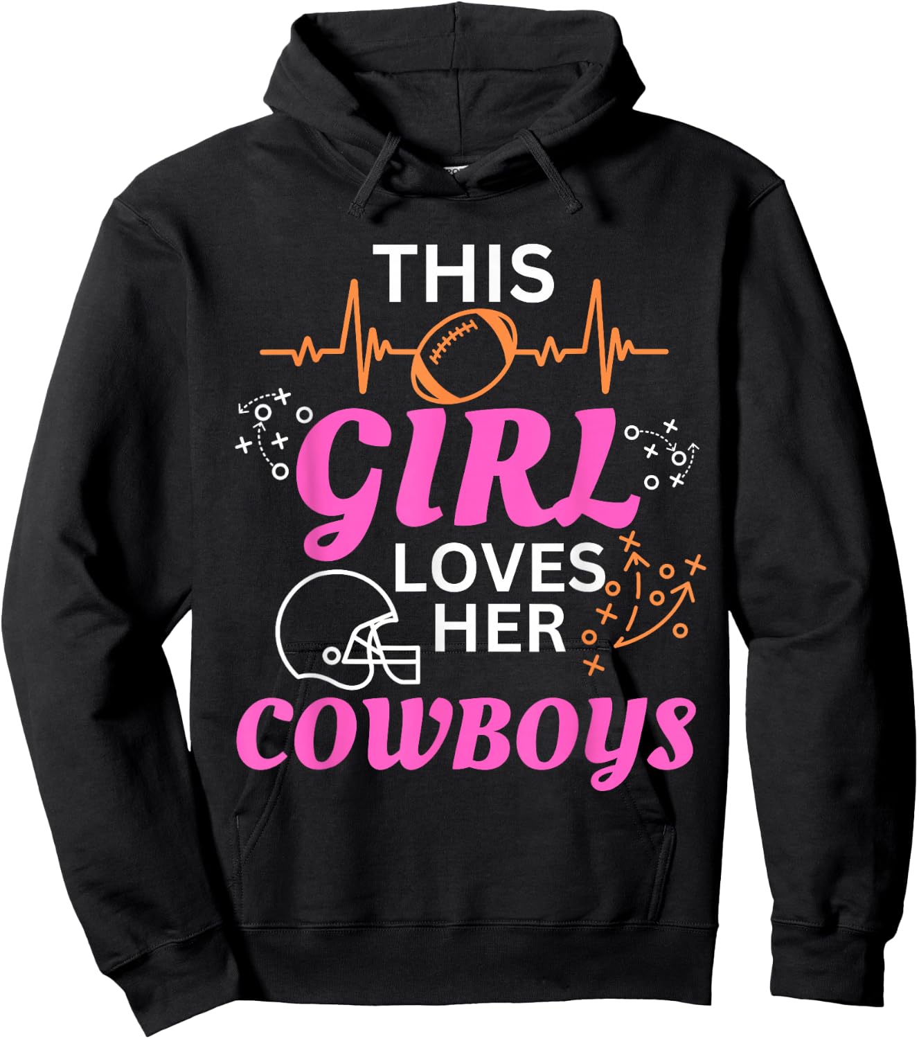 This Girl Loves Her Cowboy Cute Texas Dallas Hoodie - Hoodie | Black