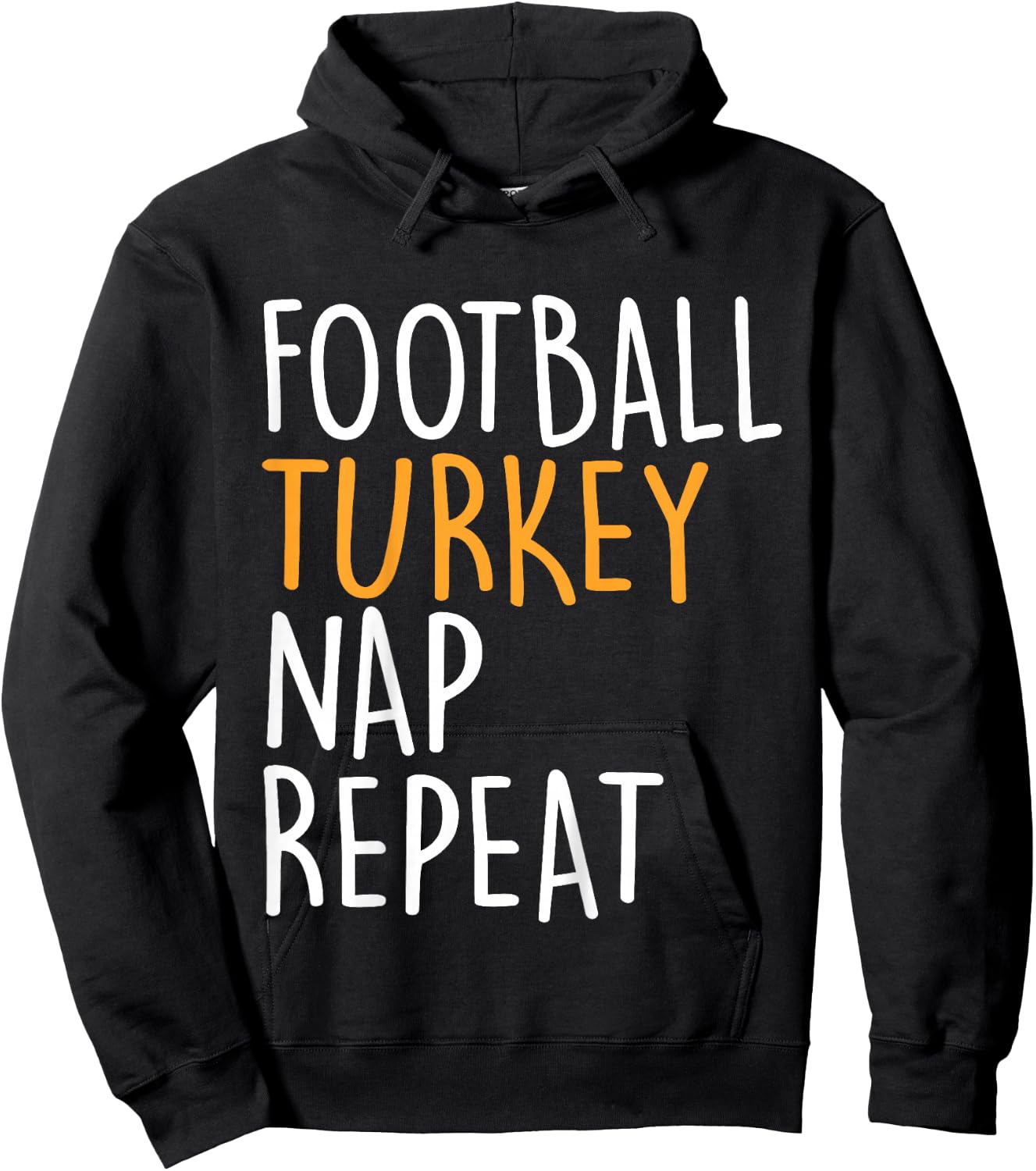 Kids Football Turkey Nap Repeat Funny Boys Thanksgiving Toddler Hoodie - Hoodie | Black