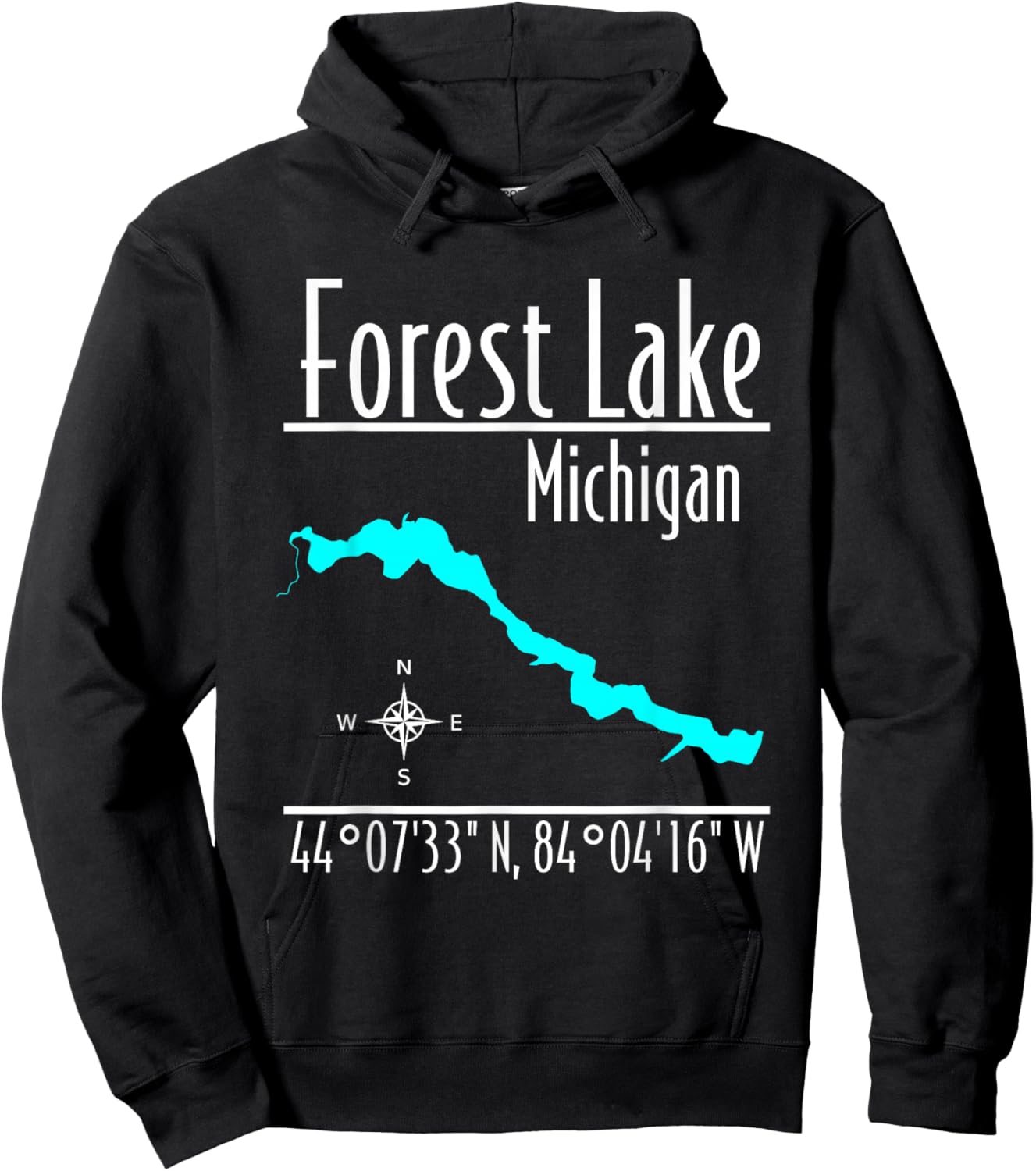 Modern Forest Lake - Michigan Hoodie - Hoodie | Black