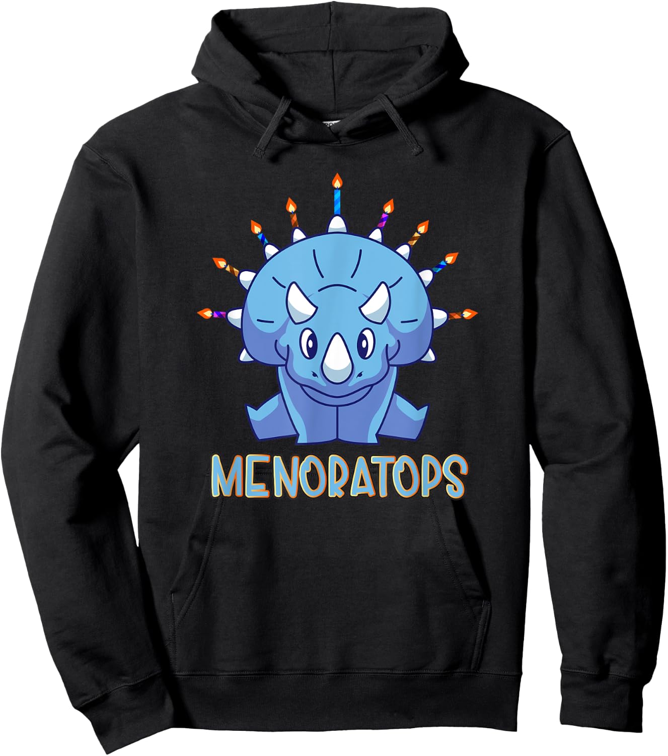 Dinosaur menorah triceratops "menoratops" hanukkah Hoodie - Hoodie | Black