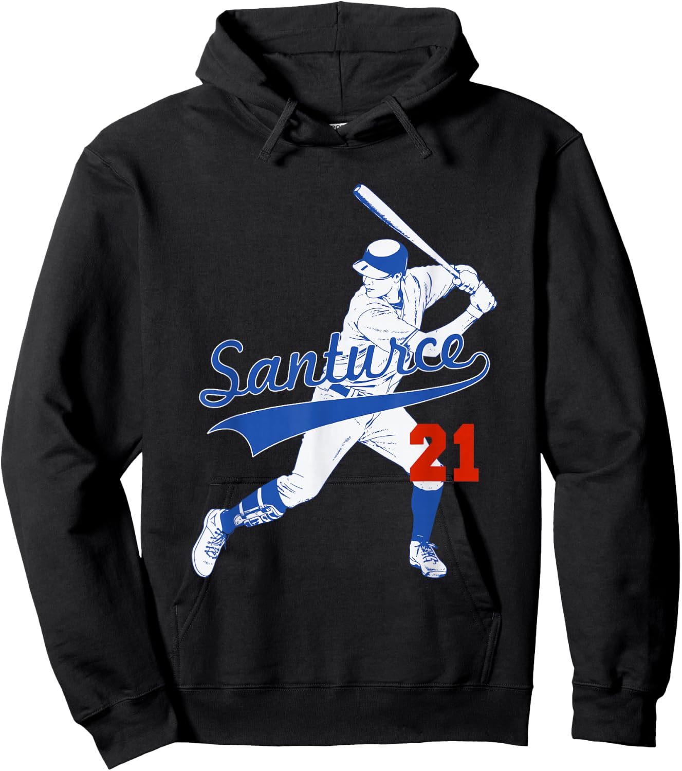Retro Puerto Rico Santurce 21 Puerto Rican Baseball Player Hoodie - Hoodie | Black