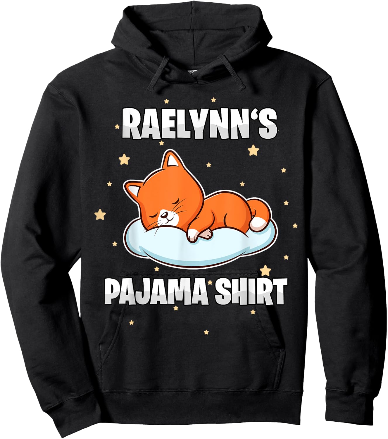 Raelynn's Pajama Shirt - Personalized Sleeping Hoodie - Hoodie | Black