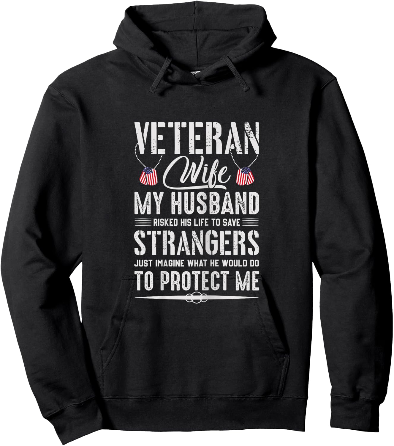 Cool Military Veteran Wife Army Husband Soldier Saying Gift Hoodie - Hoodie | Black