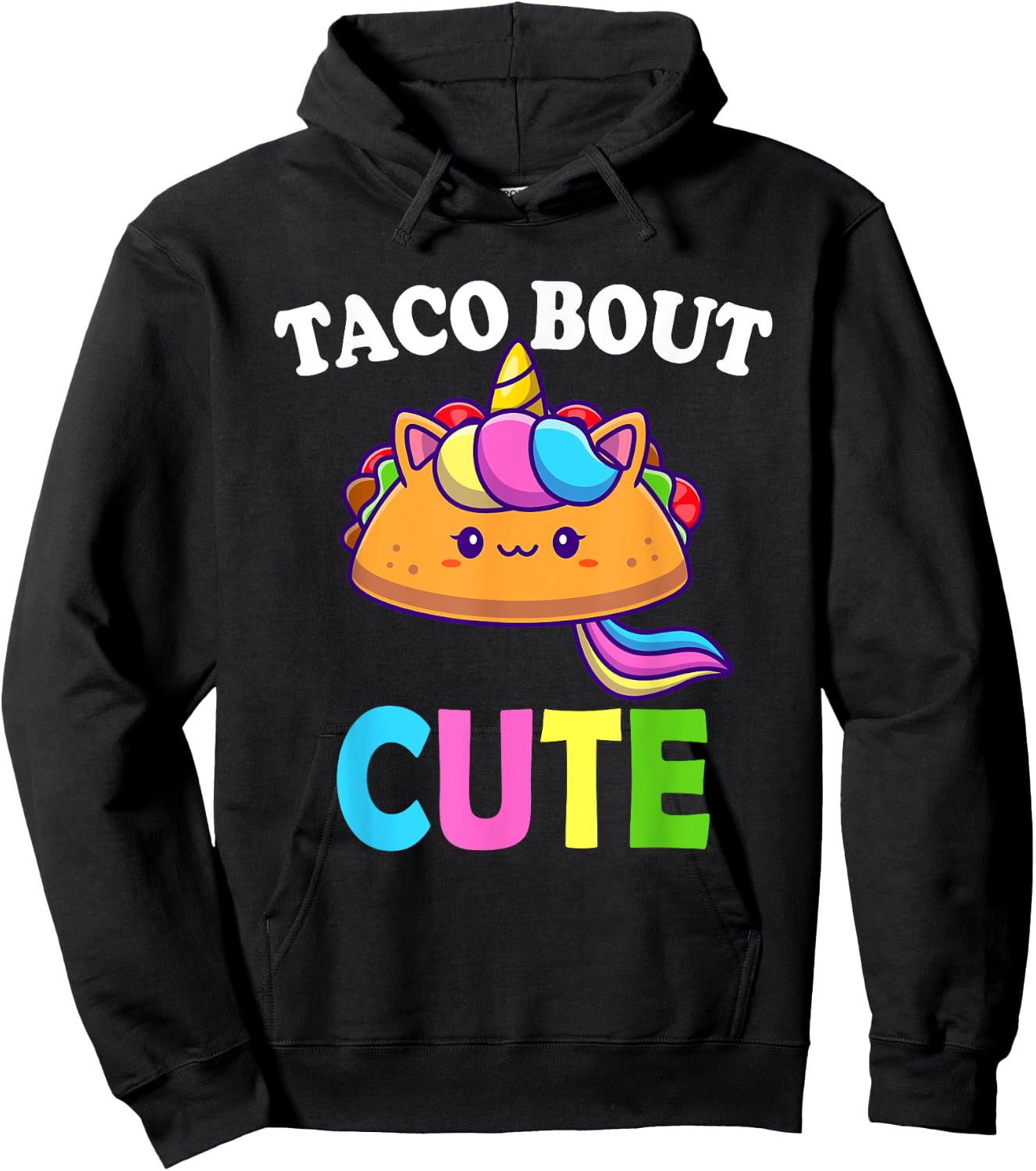 Funny Taco Lover TACO BOUT CUTE Girl Boy Kids Toddlers Hoodie - Hoodie | Black