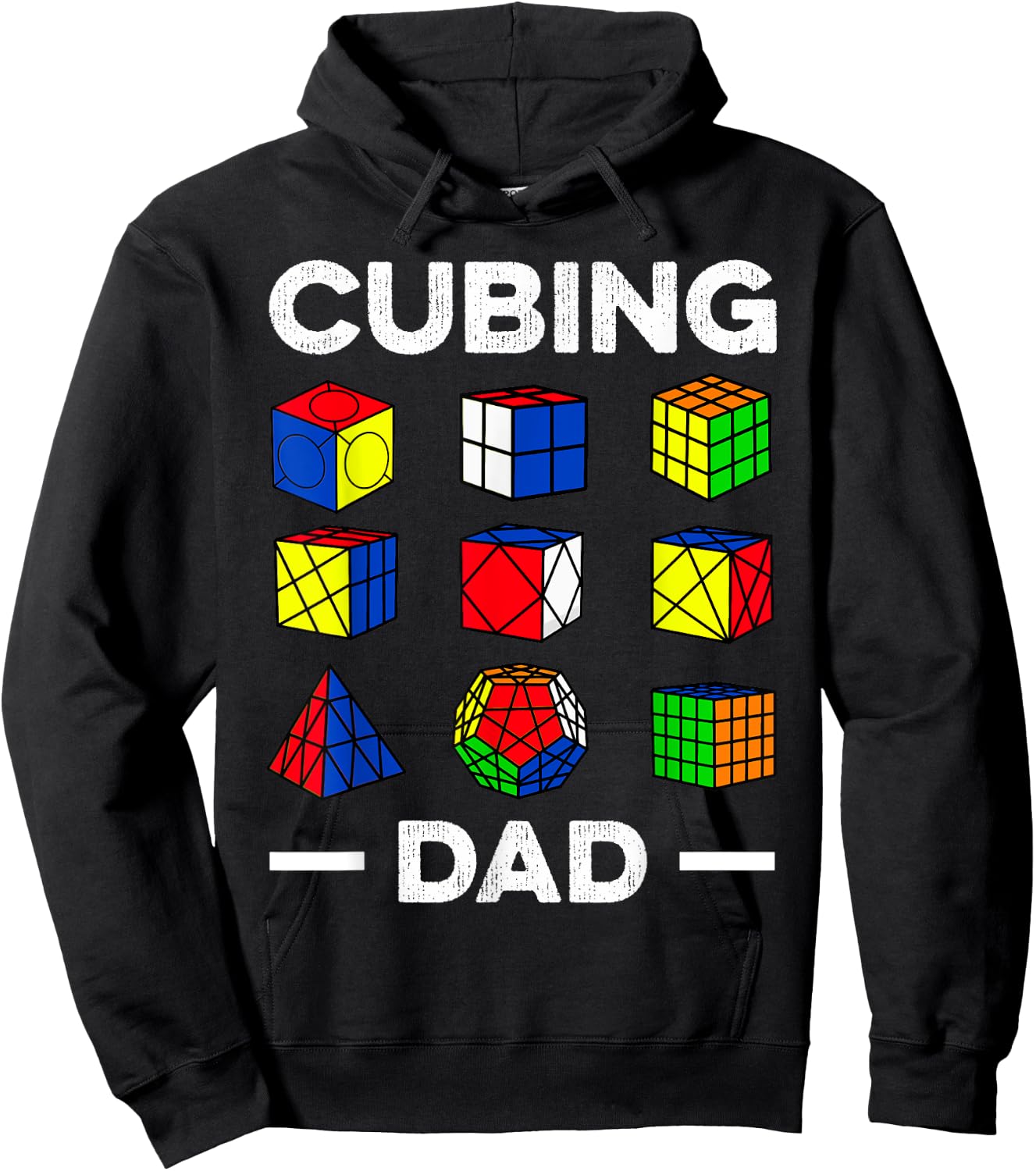 Cubing Dad Speedcubing Speedsolving Cuber Hoodie - Hoodie | Black