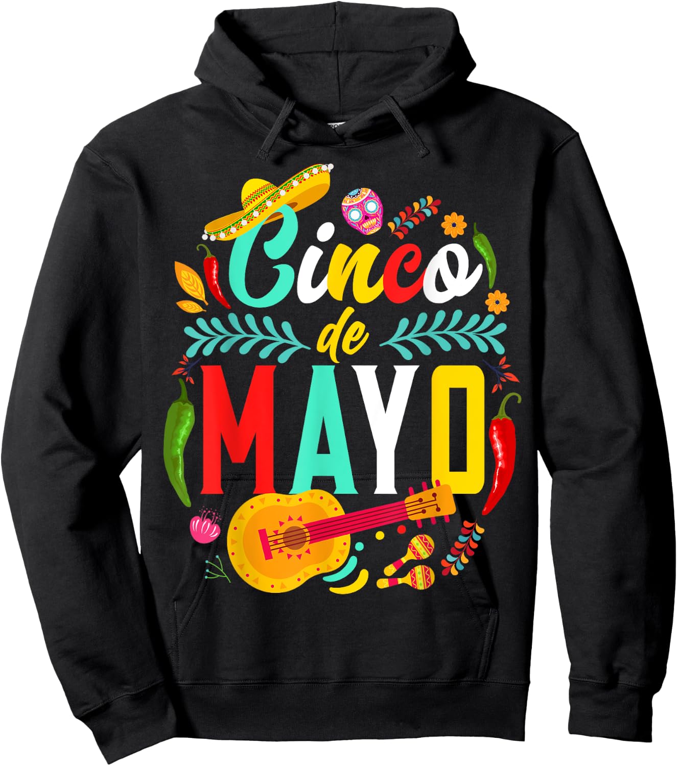 Cinco De Mayo Mexican Fiesta celebrate 5 De Mayo May 5 Hoodie - Hoodie | Black