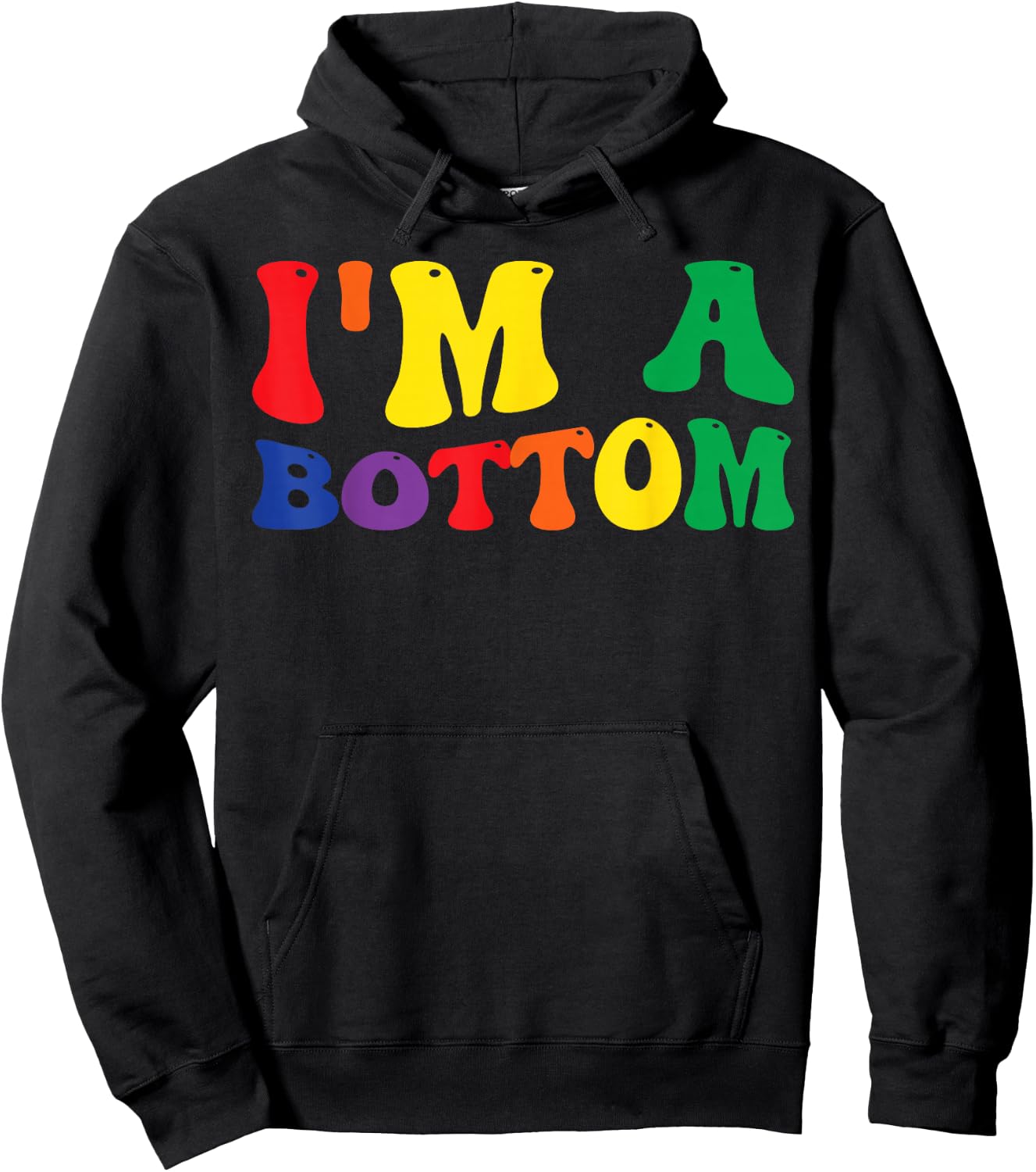 Funny Gay Pride Rainbow Flag I'm A Bottom Hoodie - Hoodie | Black