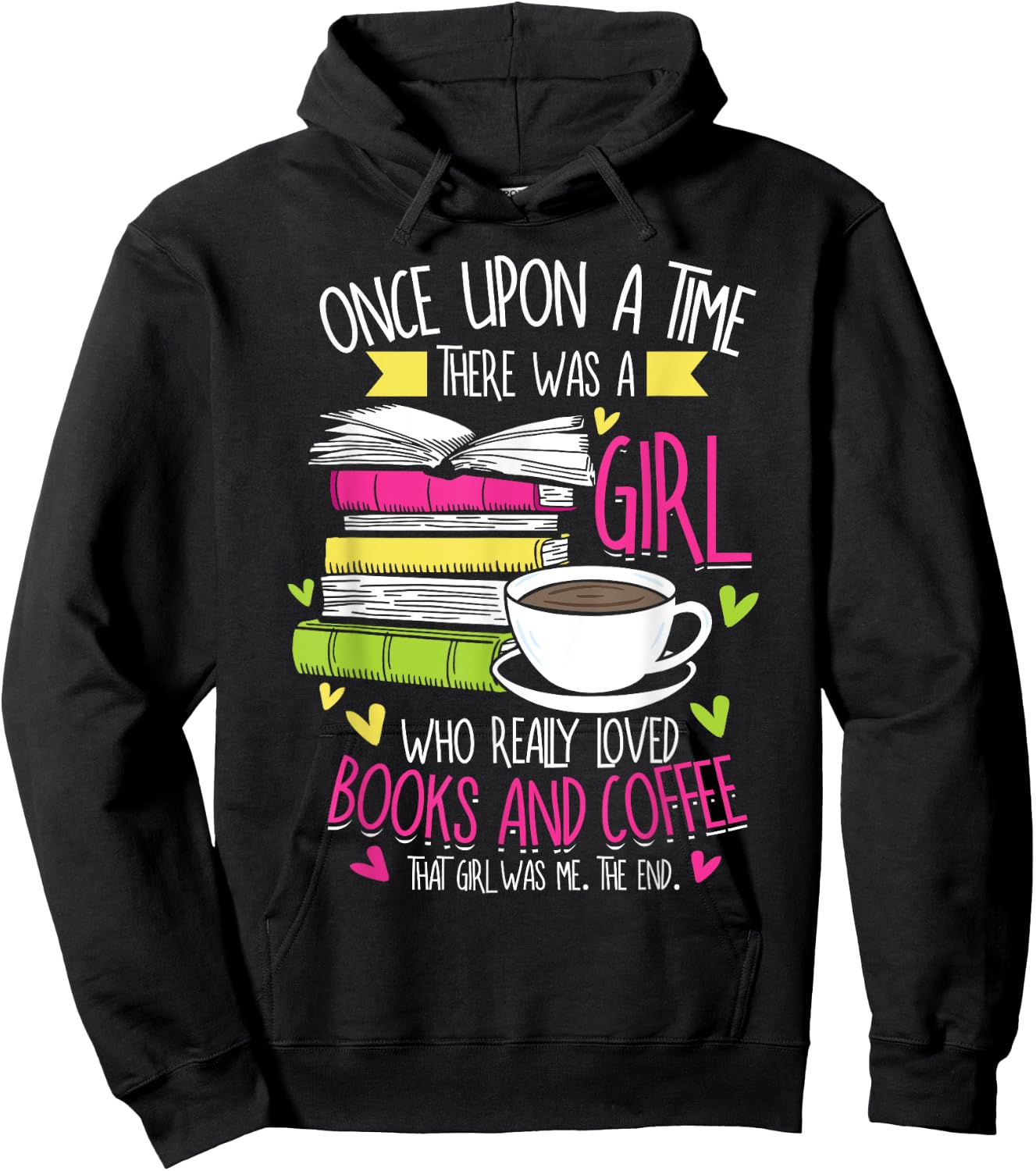 Book Lover & Coffee Reader Reading Quote Women & Girls Hoodie - Hoodie | Black