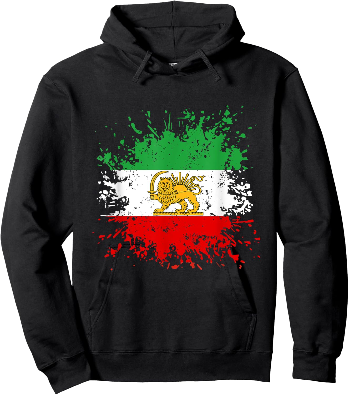 Iran Lion Sun Flag,Iran,Persian,Flag of Iran. Hoodie - Hoodie | Black