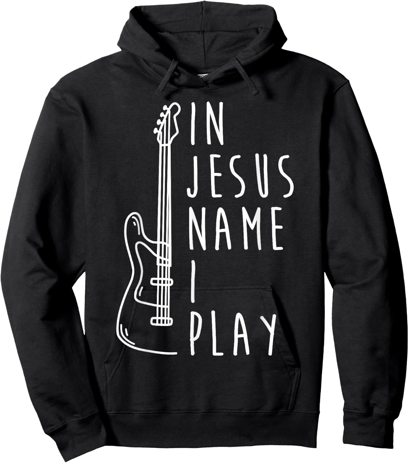 in Jesus Name I Play Bass Guitar Christian Bass Player Hoodie - Hoodie | Black