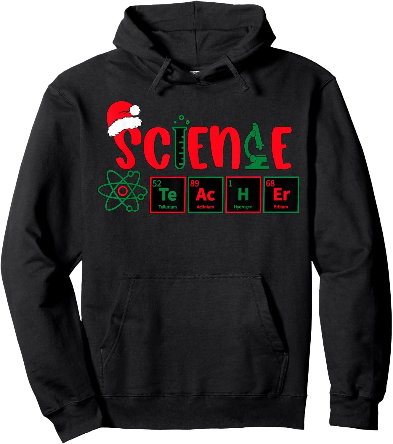 Christmas Science Teacher Santa Educator Chemical Elements Hoodie - Hoodie | Black
