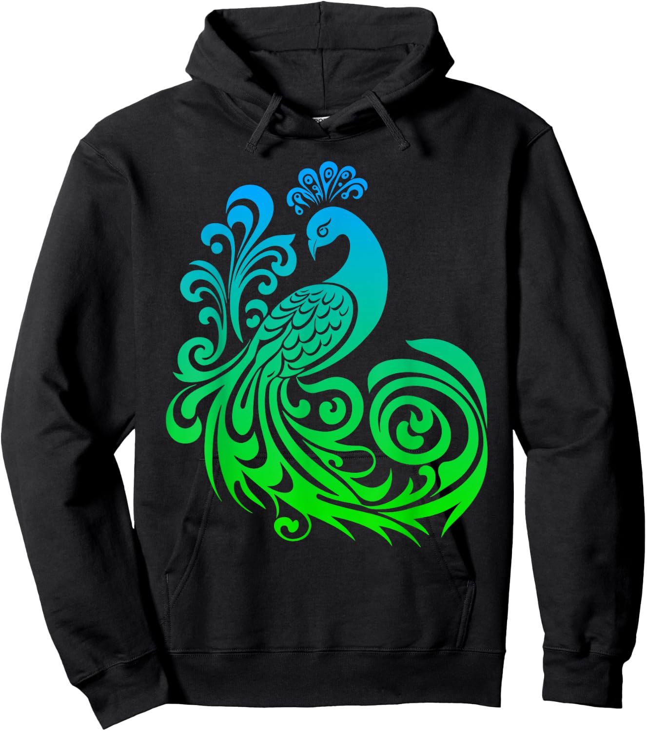 Beautiful Peacock Hoodie - Hoodie | Black
