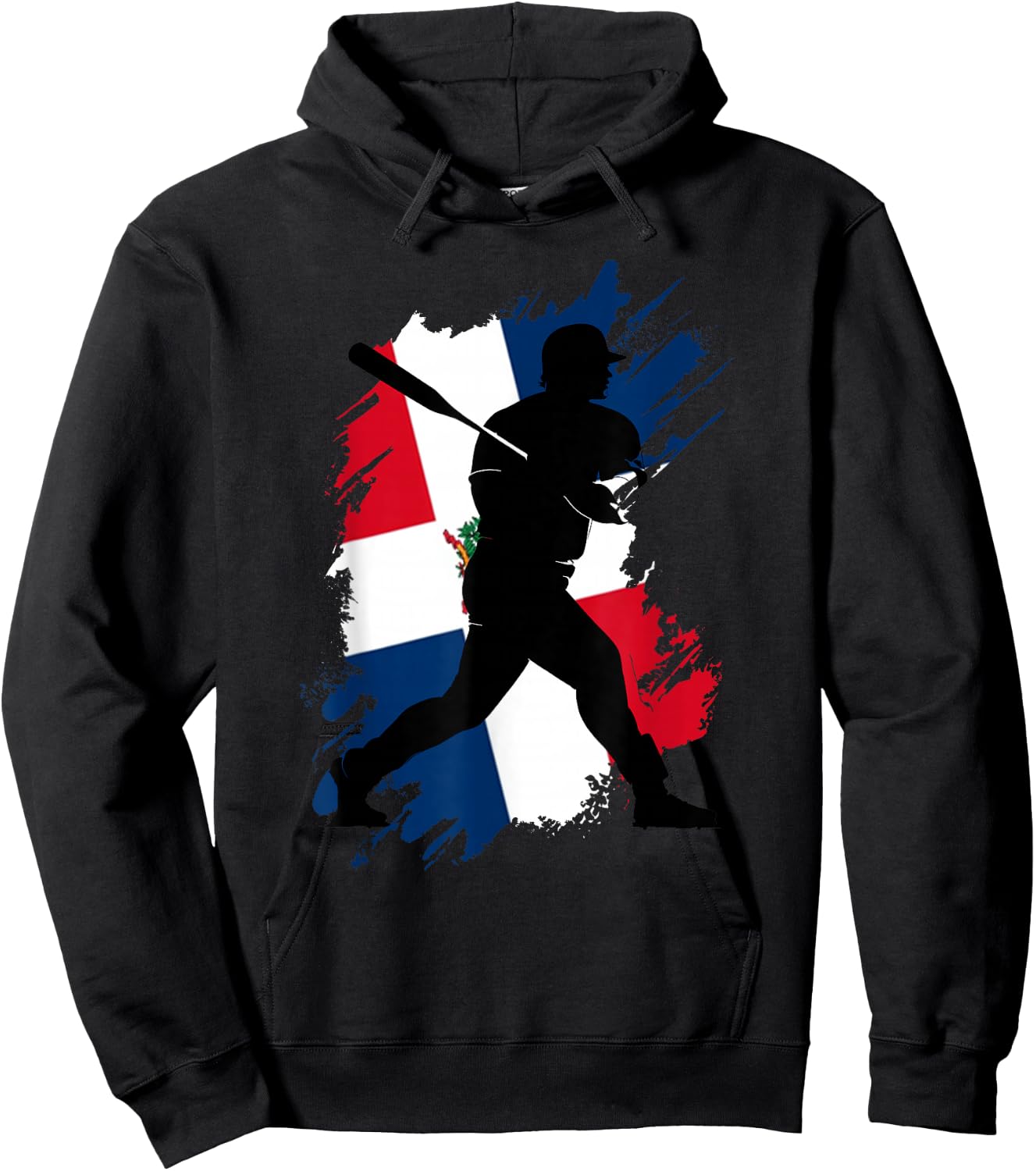 Dominican Republic Flag Baseball Player Sports Hoodie - Hoodie | Black