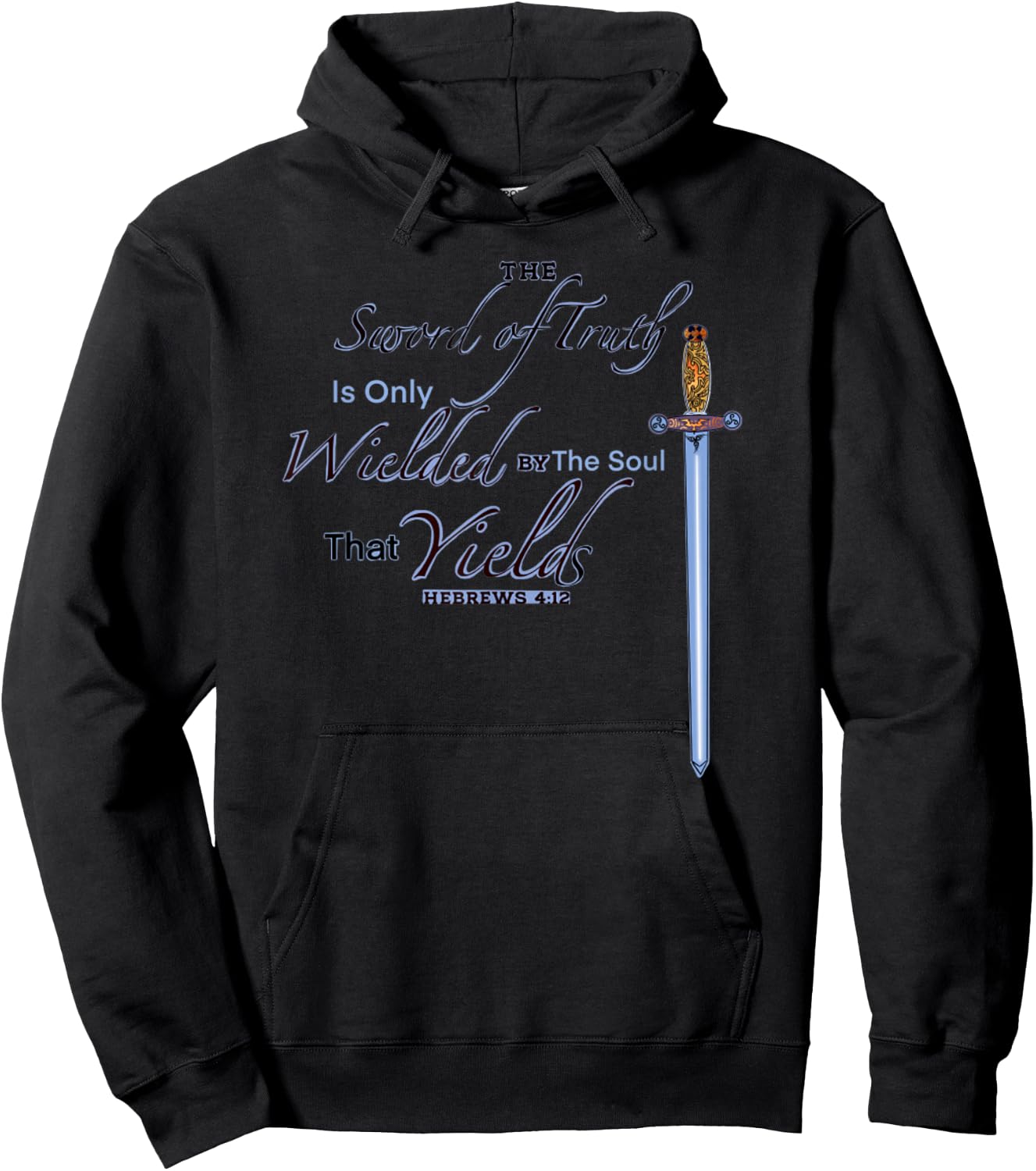 Vintage Sword Of Truth Faith Bible Quotes Jesus Hoodie - Hoodie | Black