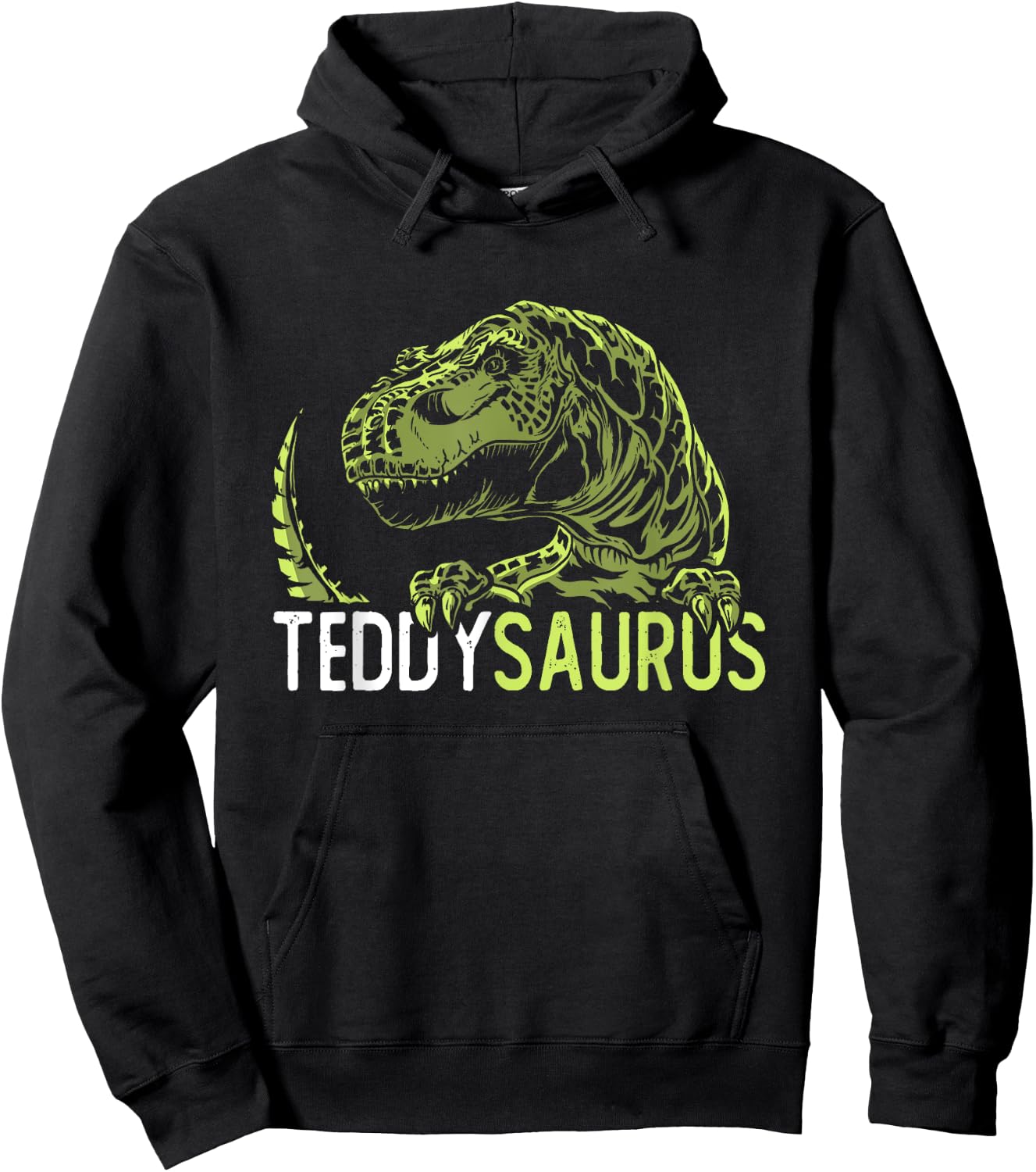Teddy Saurus Personalised Name Dinosaur T-Rex Hoodie - Hoodie | Black
