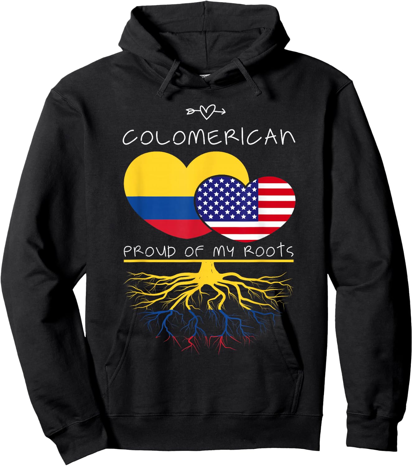 Colombia USA Proud Of Both Countries Colomerican Hoodie - Hoodie | Black