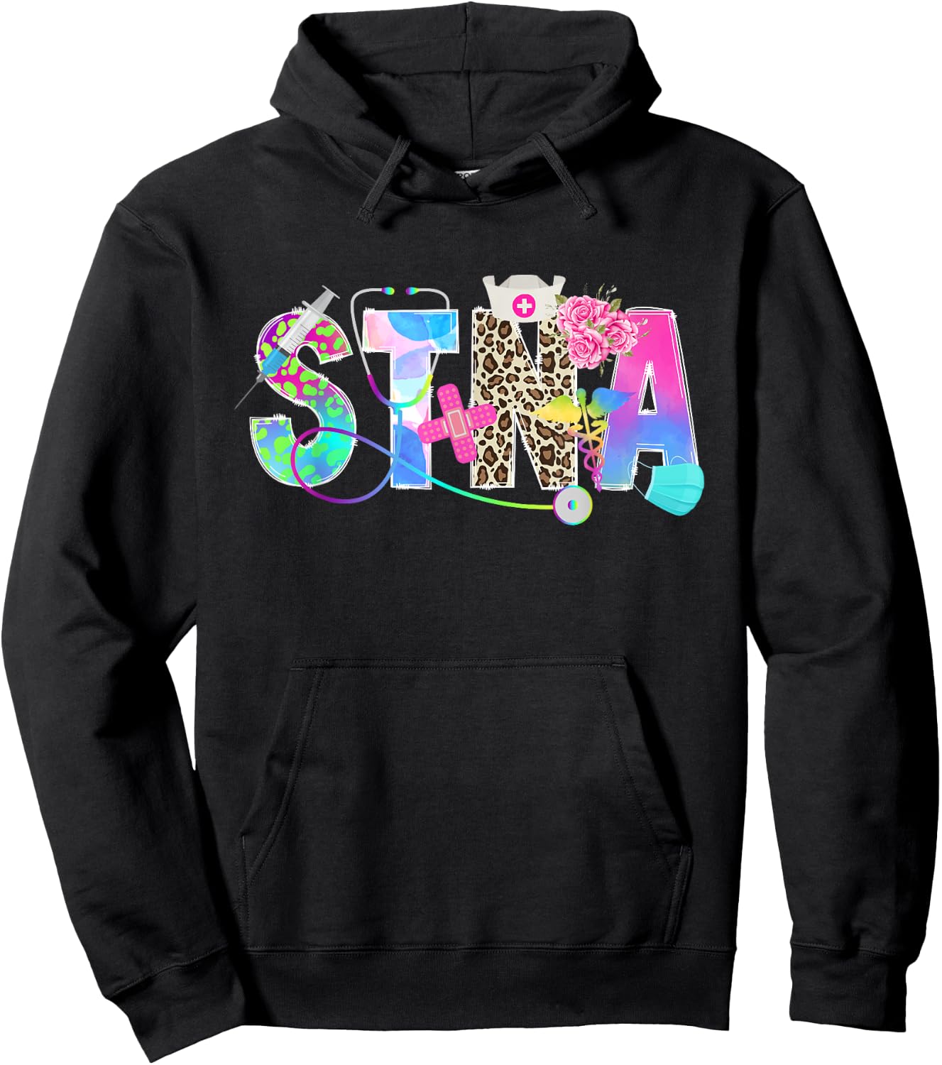 STNA State Tested Nursing Assistant Cute STNA Nurse Hoodie - Hoodie | Black