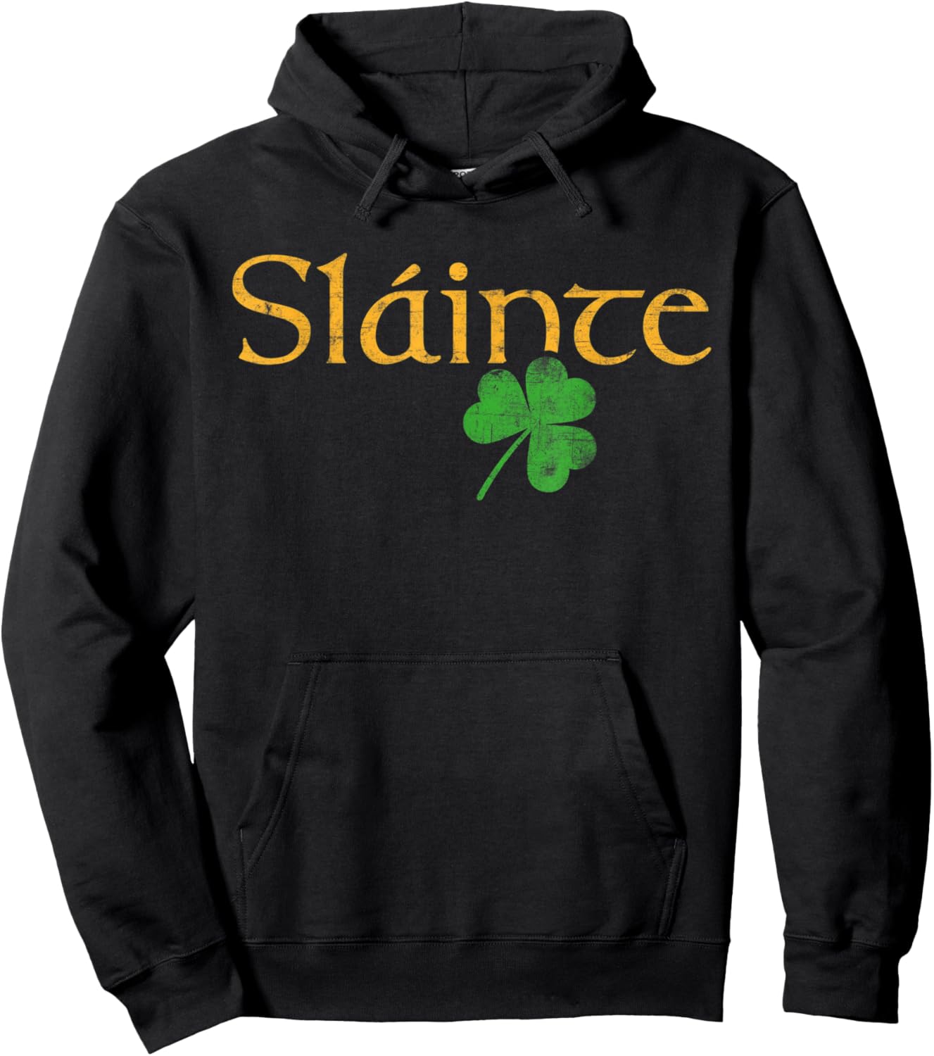 Slainte shamrock Irish lucky green Ireland St Patricks Day Hoodie - Hoodie | Black