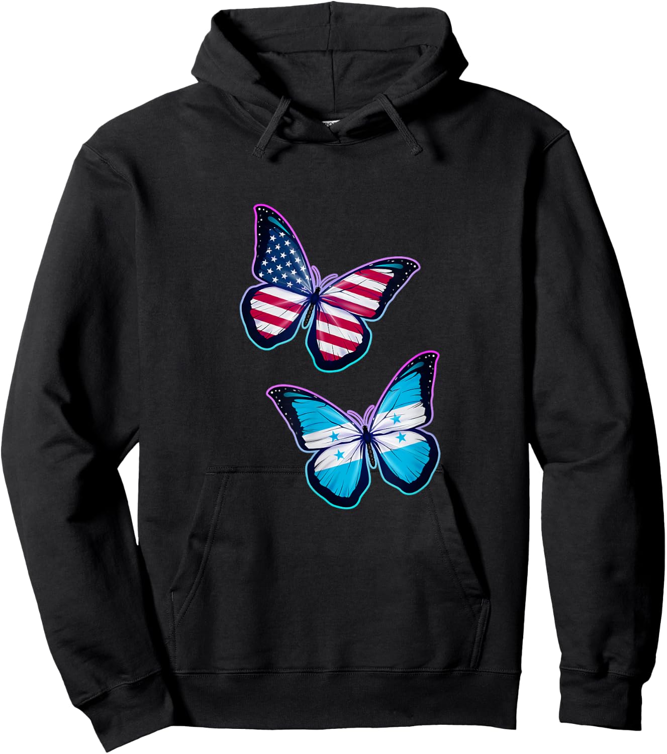 Honduras and the USA bicultural roots. Butterfly version Hoodie - Hoodie | Black