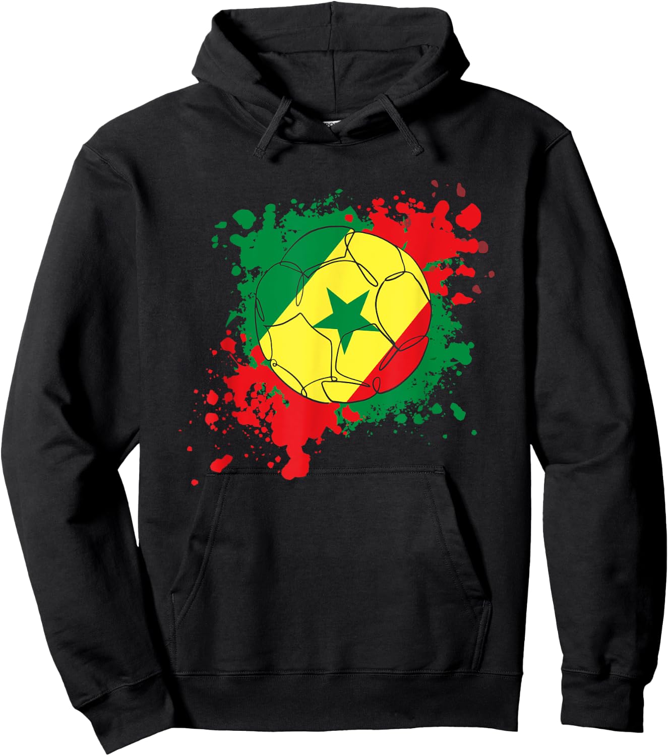 Soccer Ball With The Flag Of Senegal Hoodie - Hoodie | Black