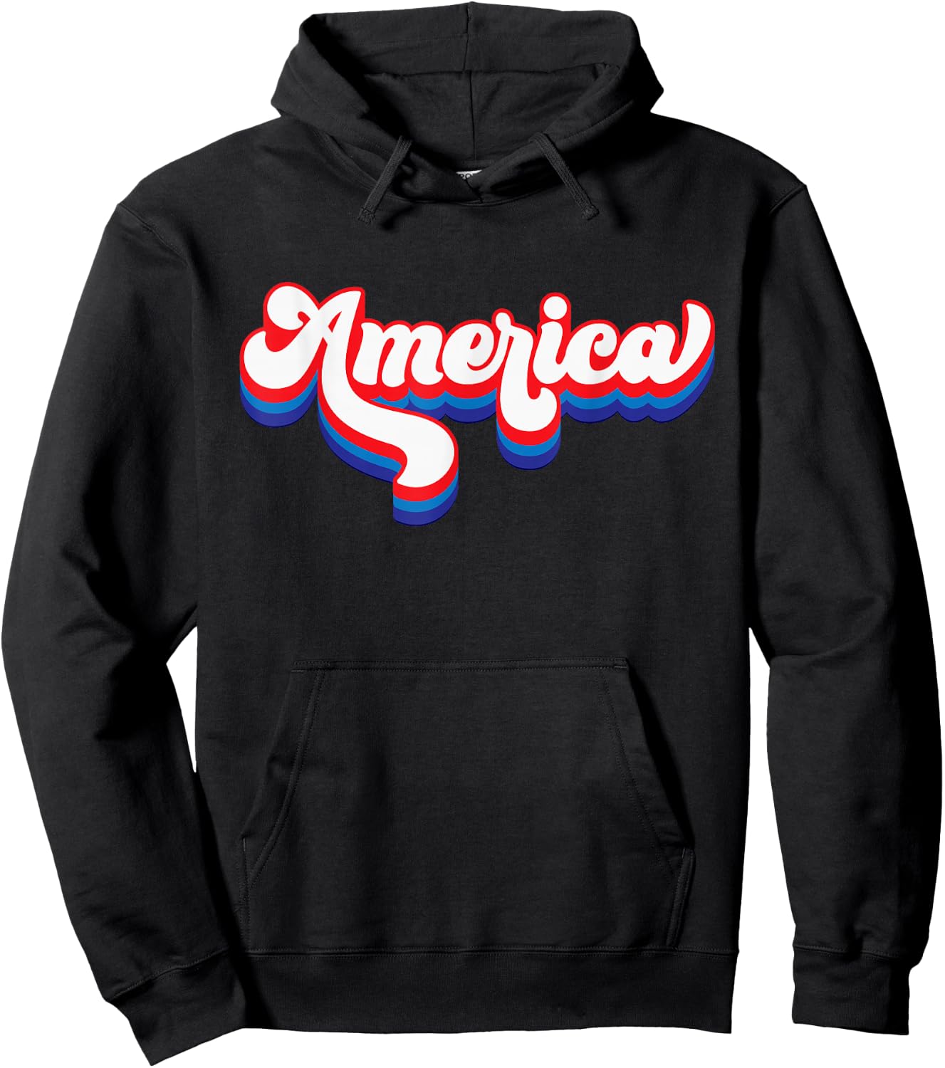 Retro USA 4th of July America Patriotic Independence Hoodie - Hoodie | Black